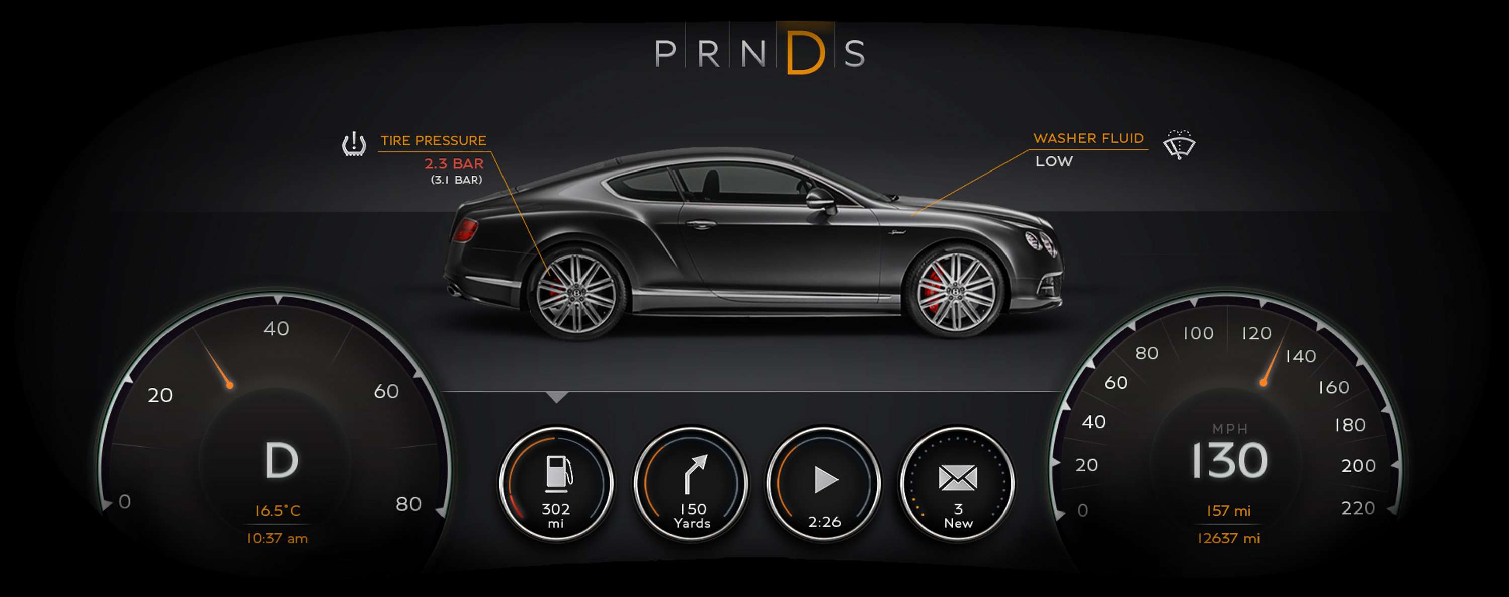 Bentley Continental GT : HMI Design by Thomas Moeller