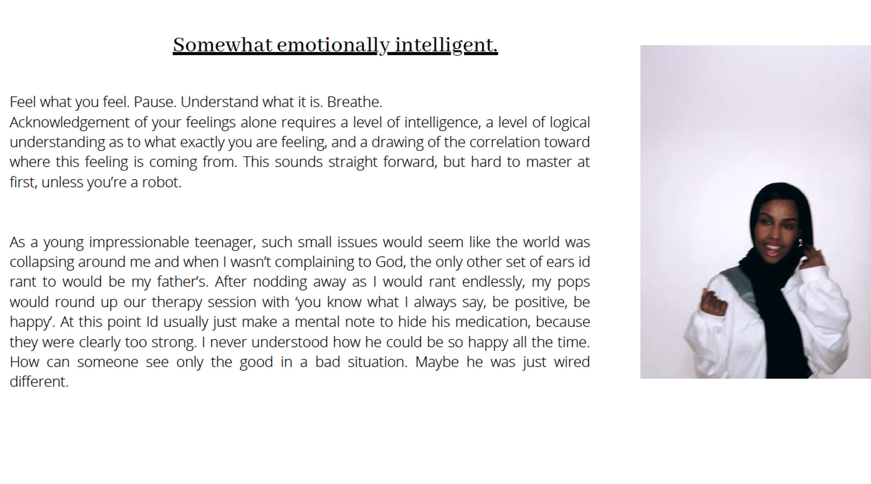 SOMEWHAT EMOTIONALLY INTELLIGENT .. by Misky Barré