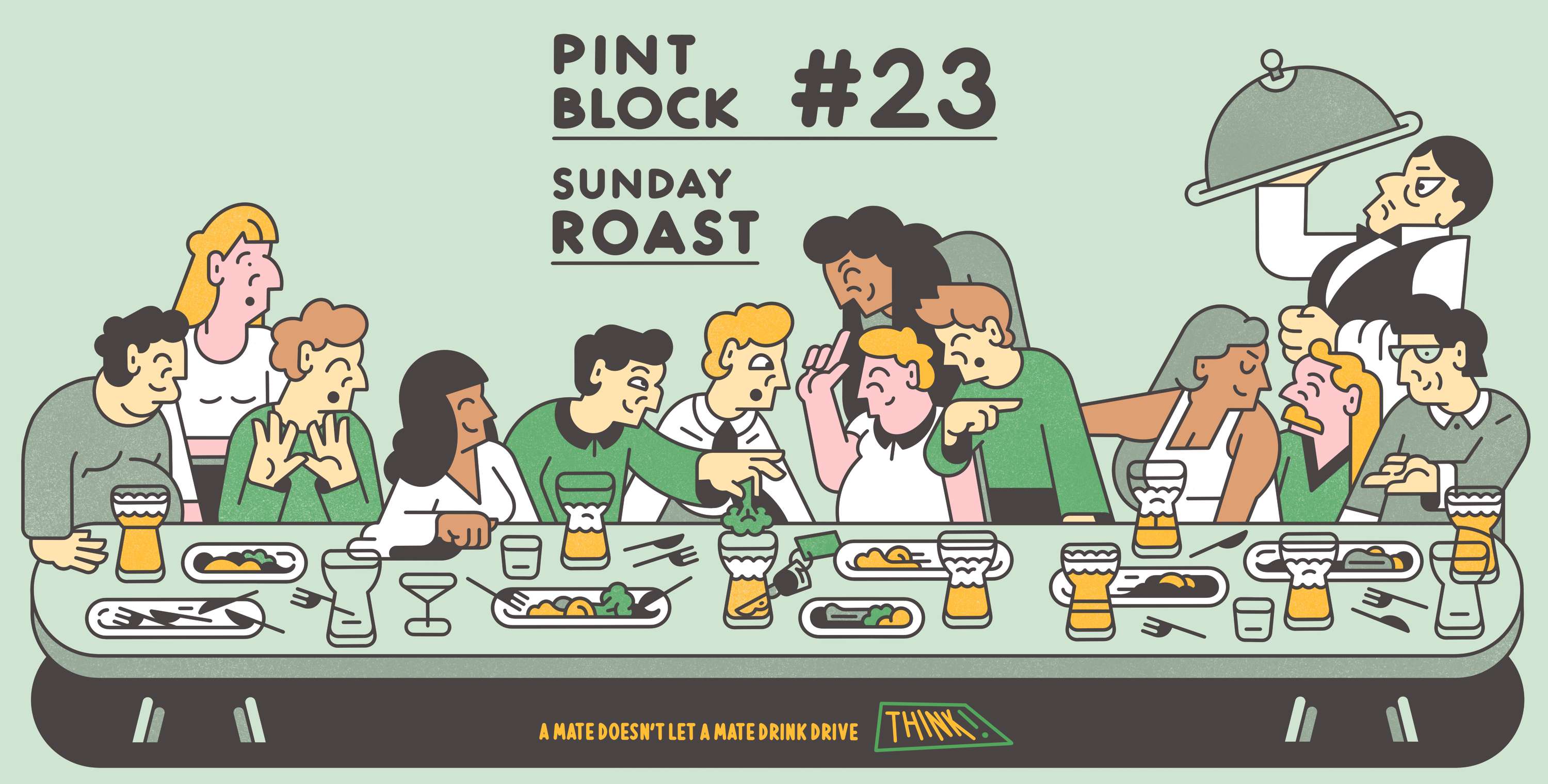 Think! Pint Block by Alasdair Spencer