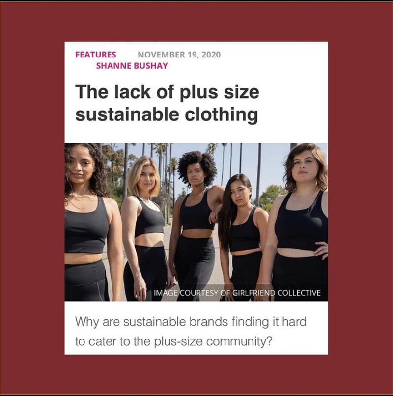 The lack of plus size sustainable clothing by Shyanne Bushay