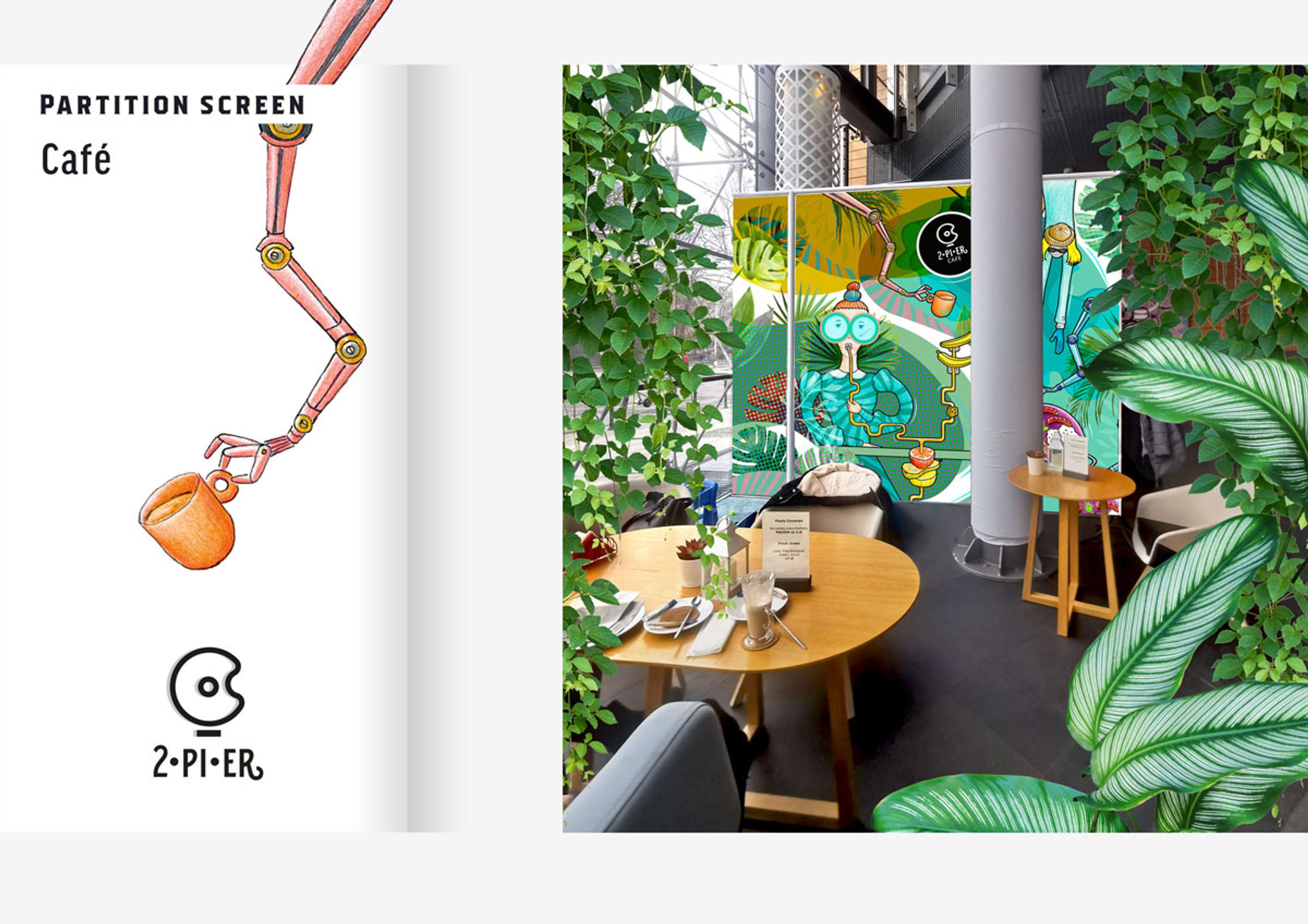 Cafe partition wall by Beata Kowalczuk