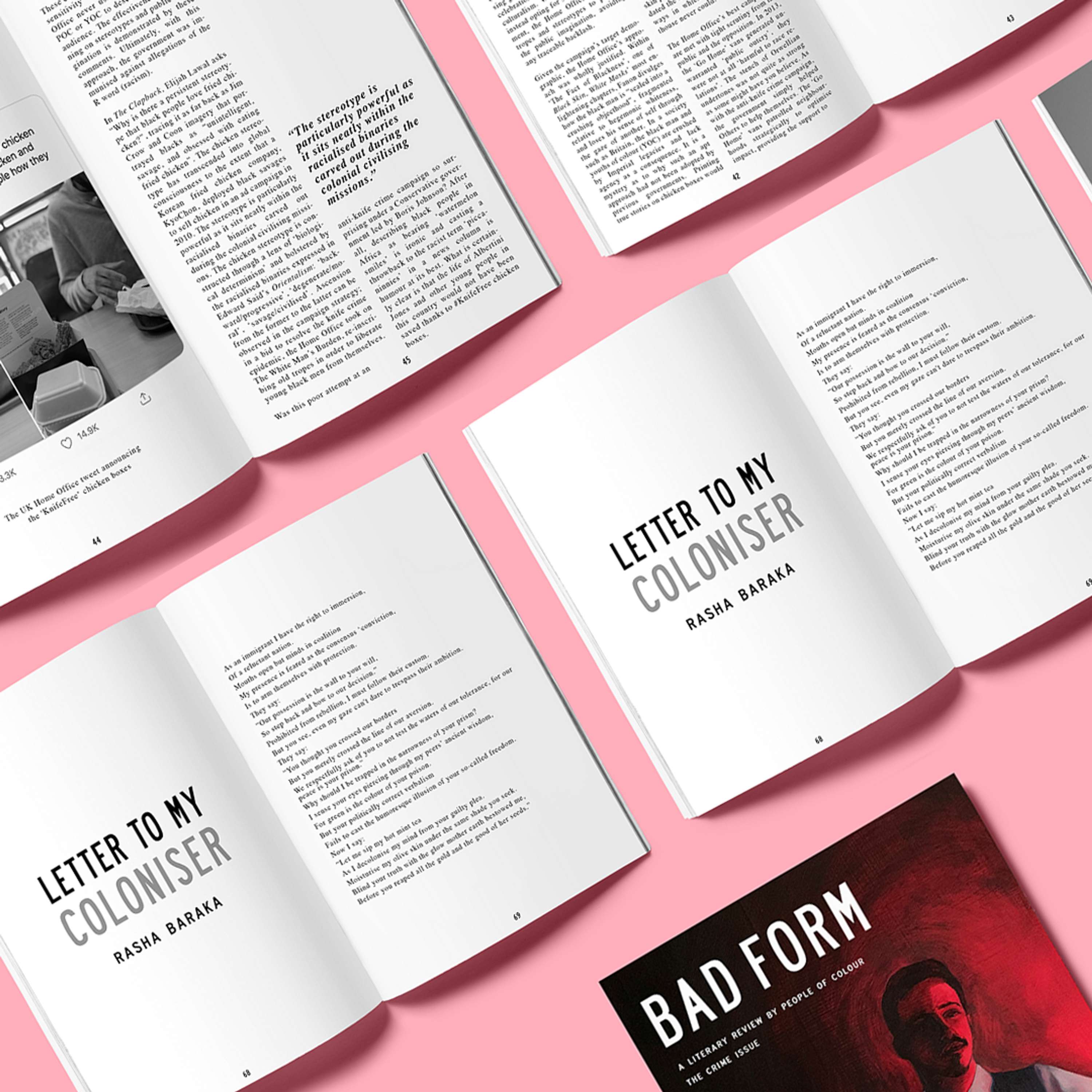 "Letter to my coloniser" for Bad Form's Crime issue by Racha Bouhouche