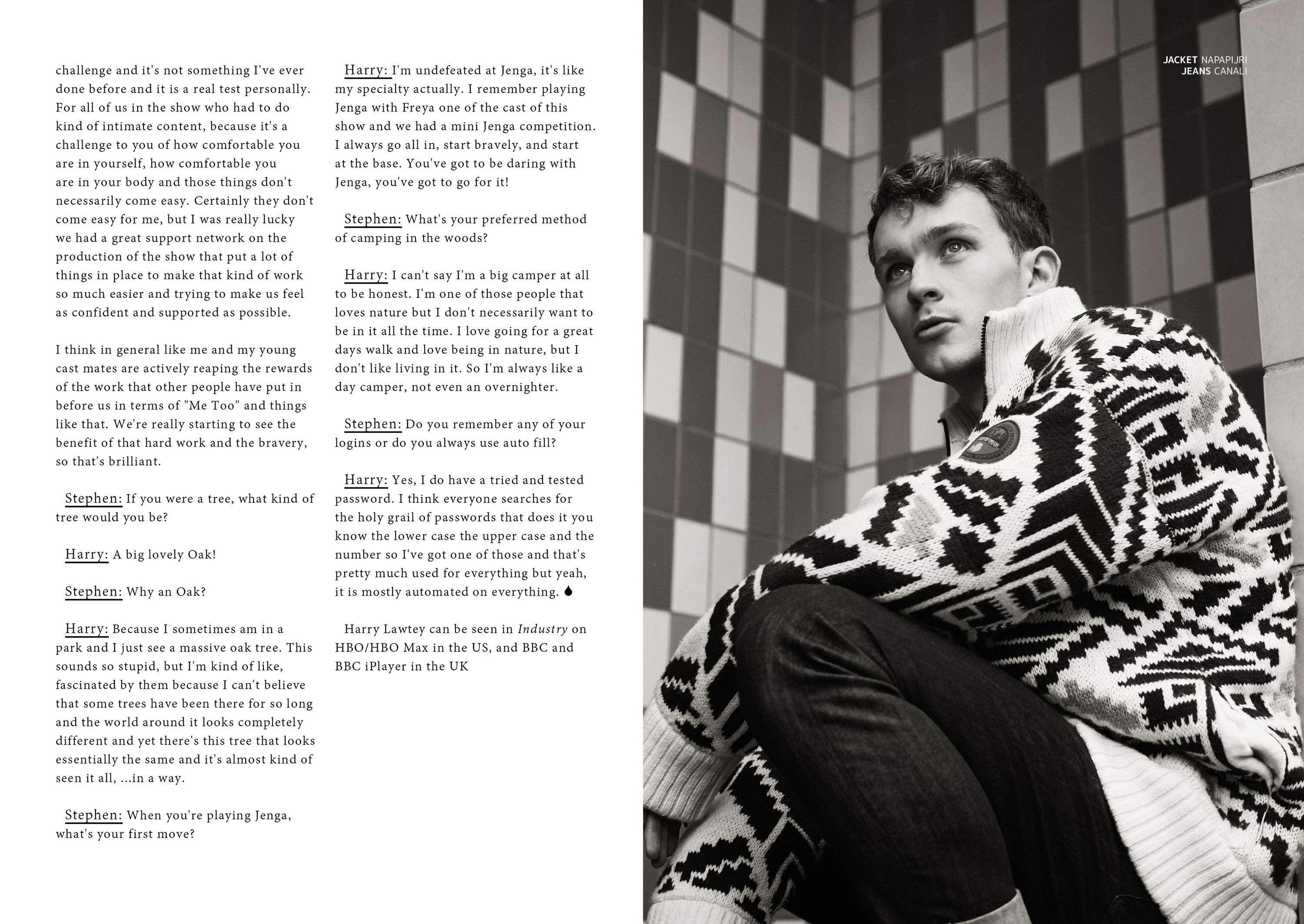 JÓN feature with Harry Lawtey by Stephen Conway