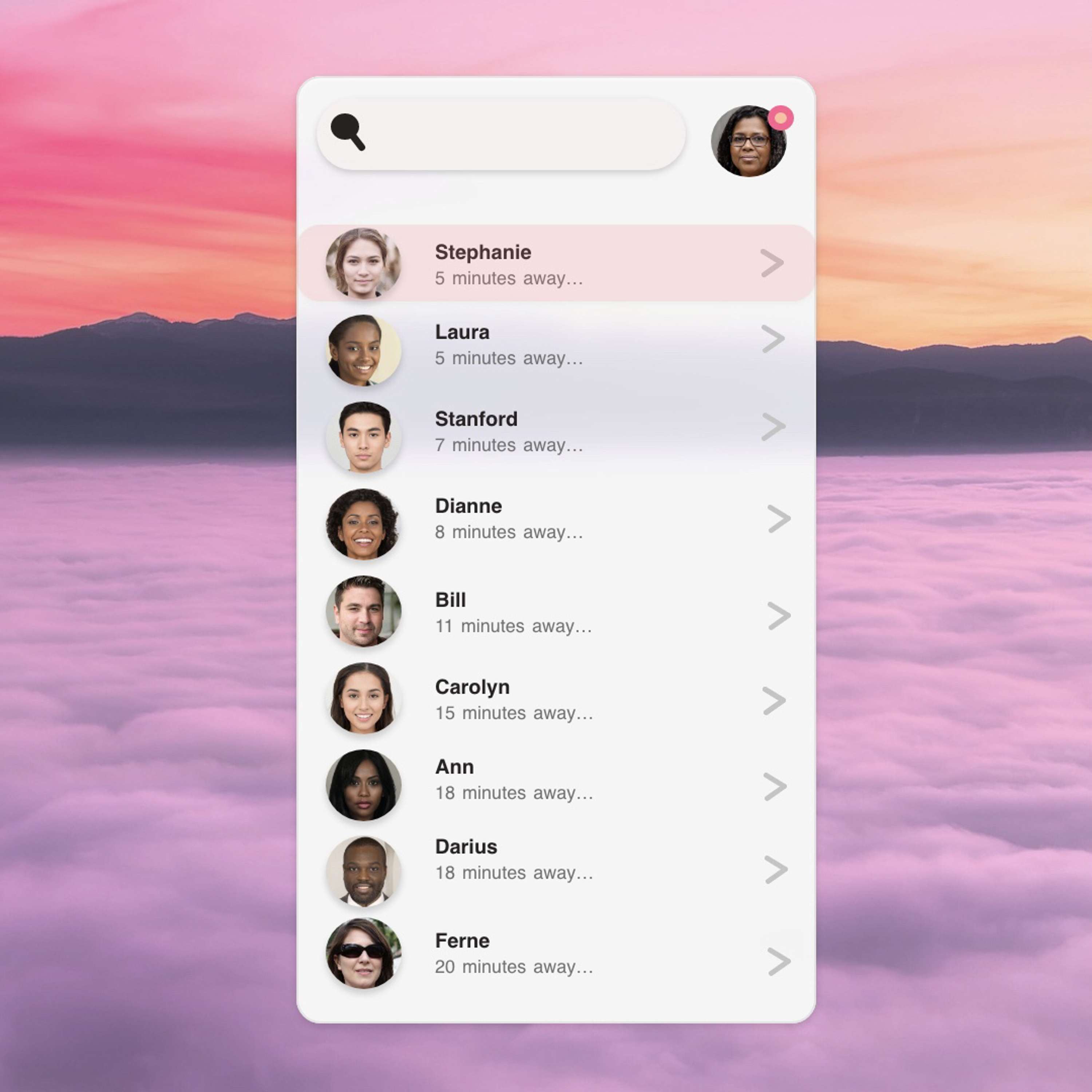 Notification centre prototype by Gabija Milasiute