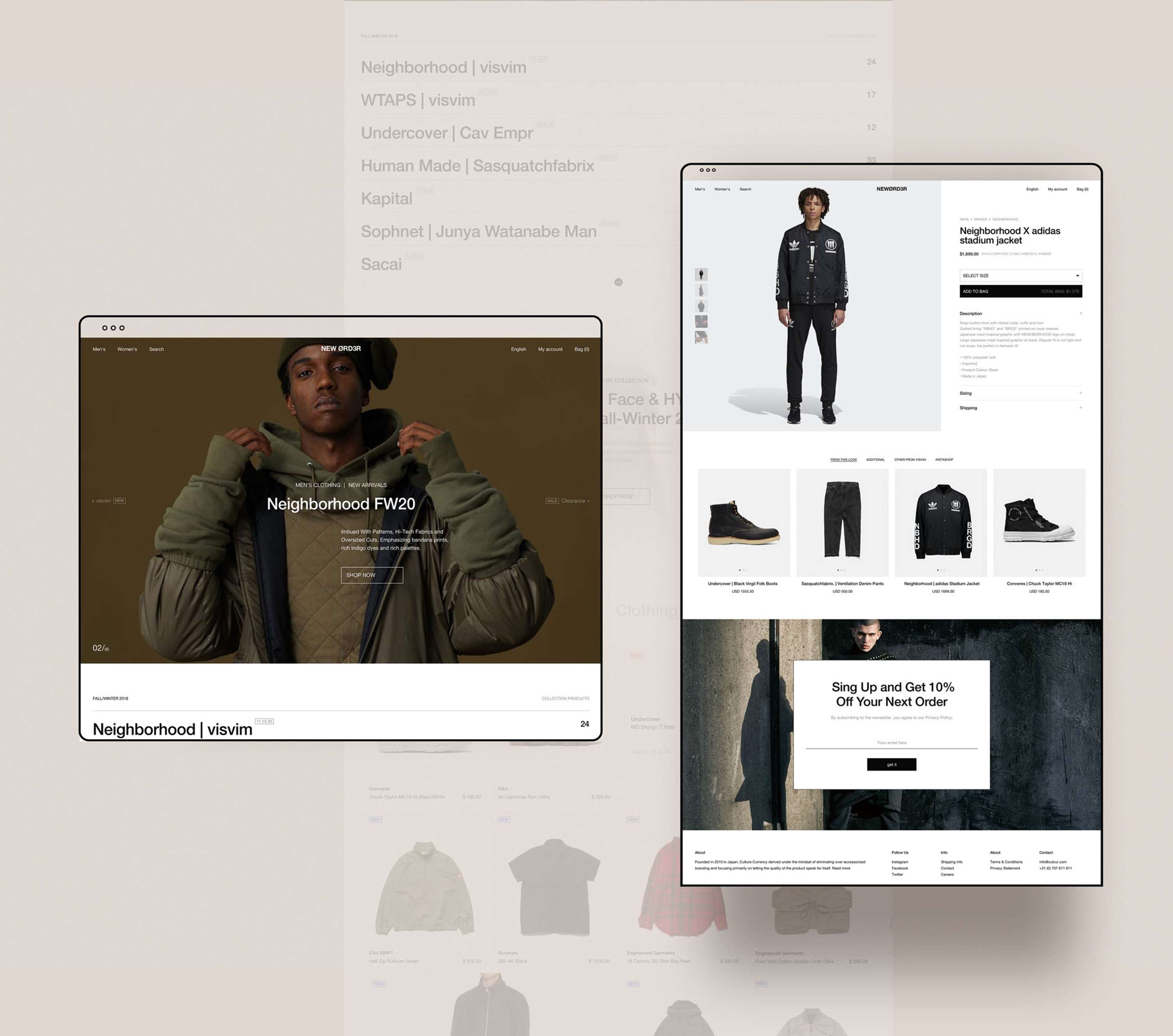 NEWØRD3R | UX/UI Ecommerce by Pete Brady