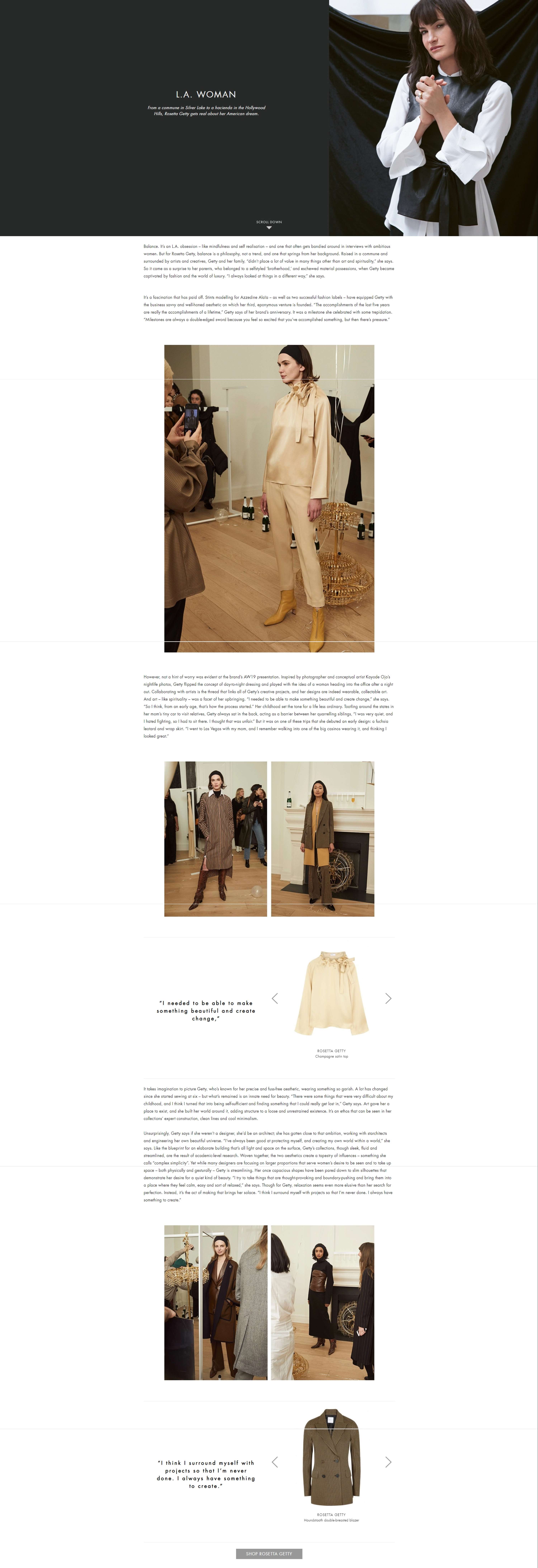 Rosetta Getty - interview and multi-channel campaign by Mischa Smith