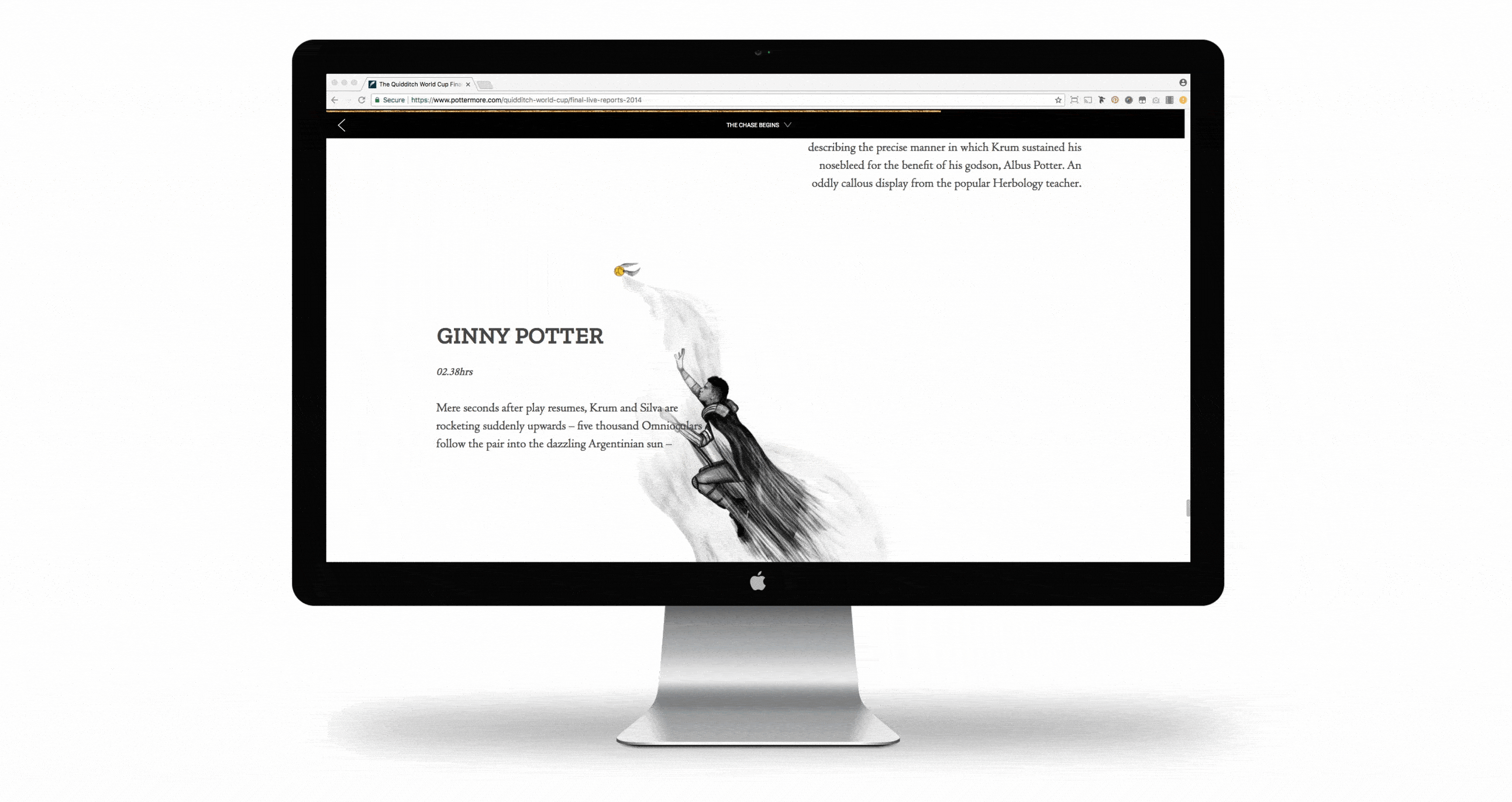 Quidditch World Cup reading experience on Pottermore by Hannah Thompson