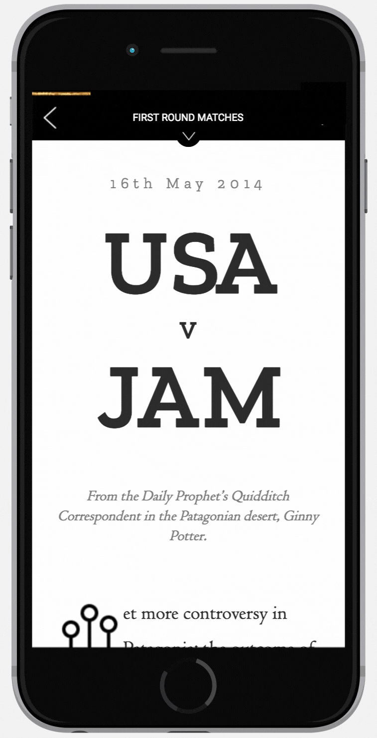 Quidditch World Cup reading experience on Pottermore by Hannah Thompson