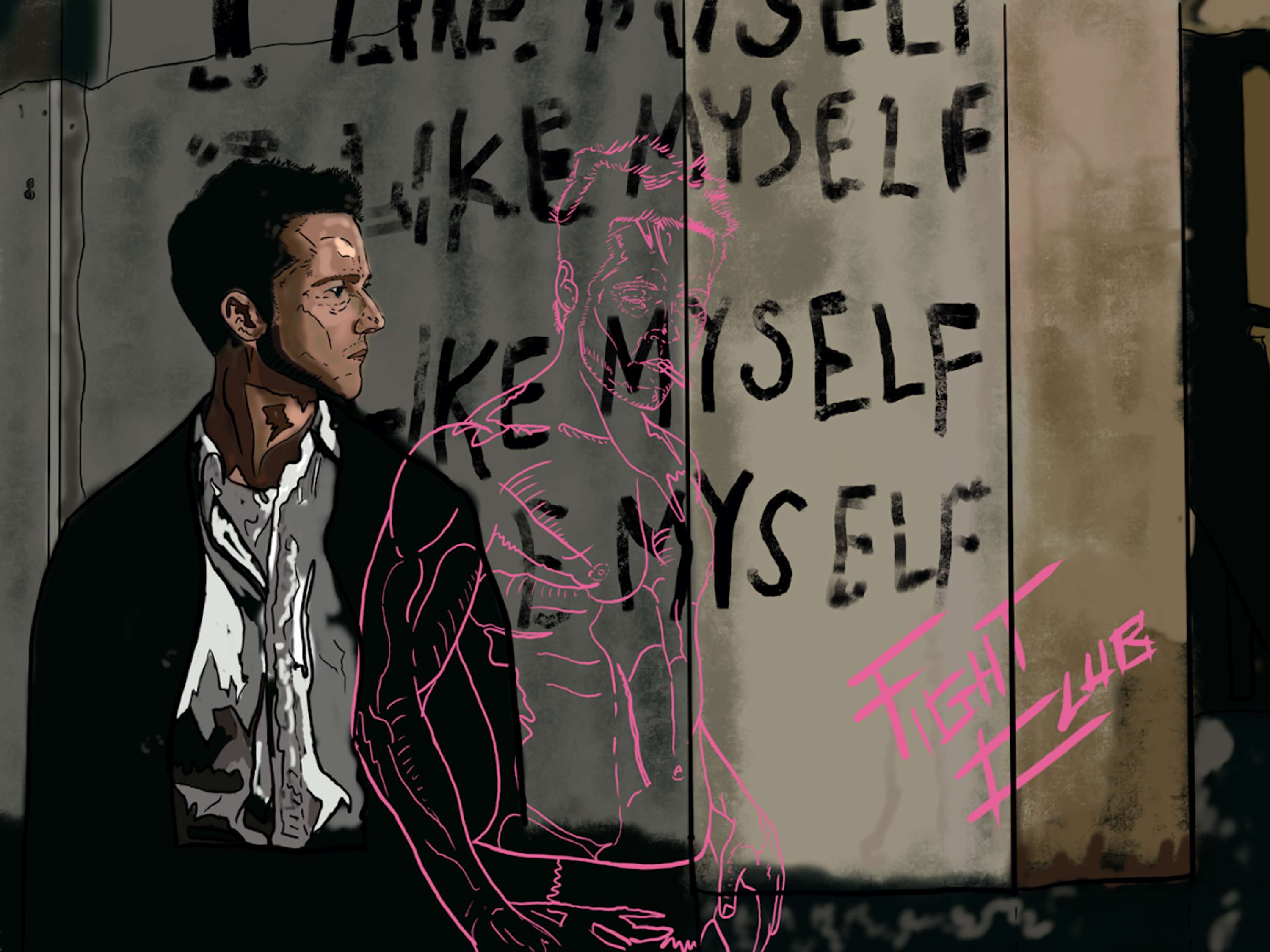 FIGHT CLUB - JACK'S SMIRKING RAGE by Billy Domingues