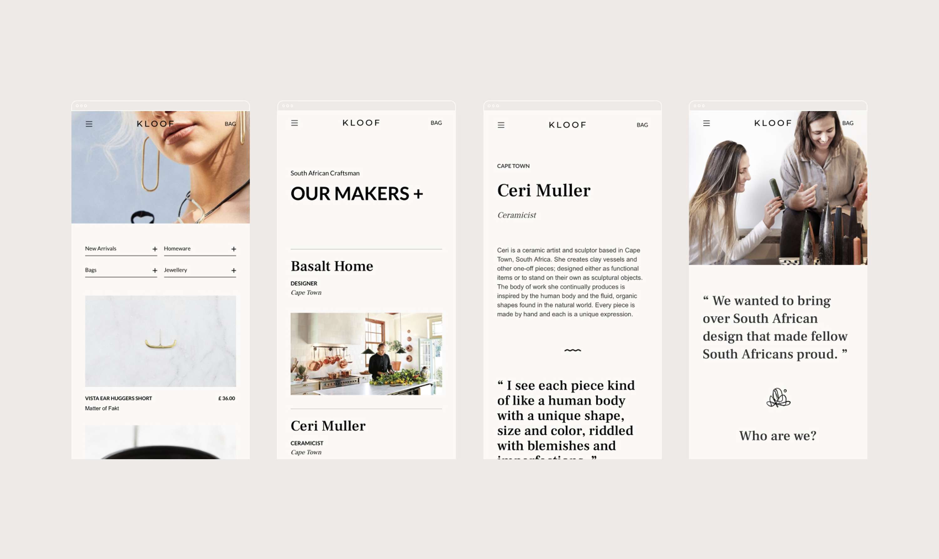 Kloof Website by Nicola Acquisto