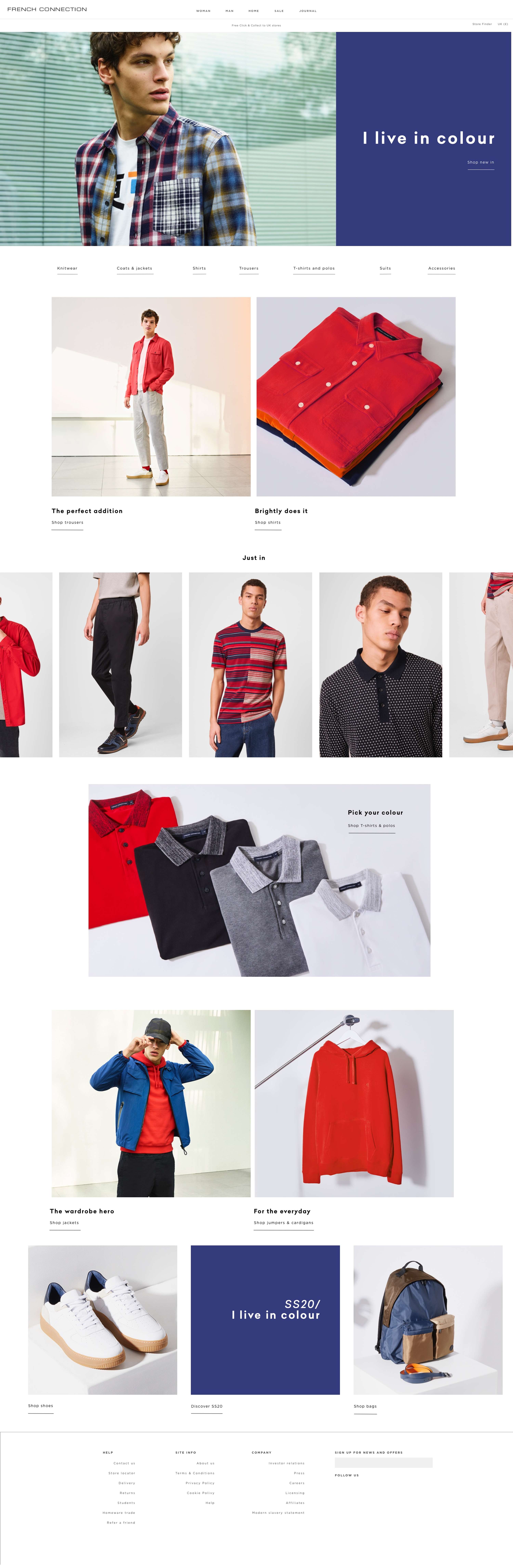 FC Men's Desktop landing page redesign by Livia Biondino