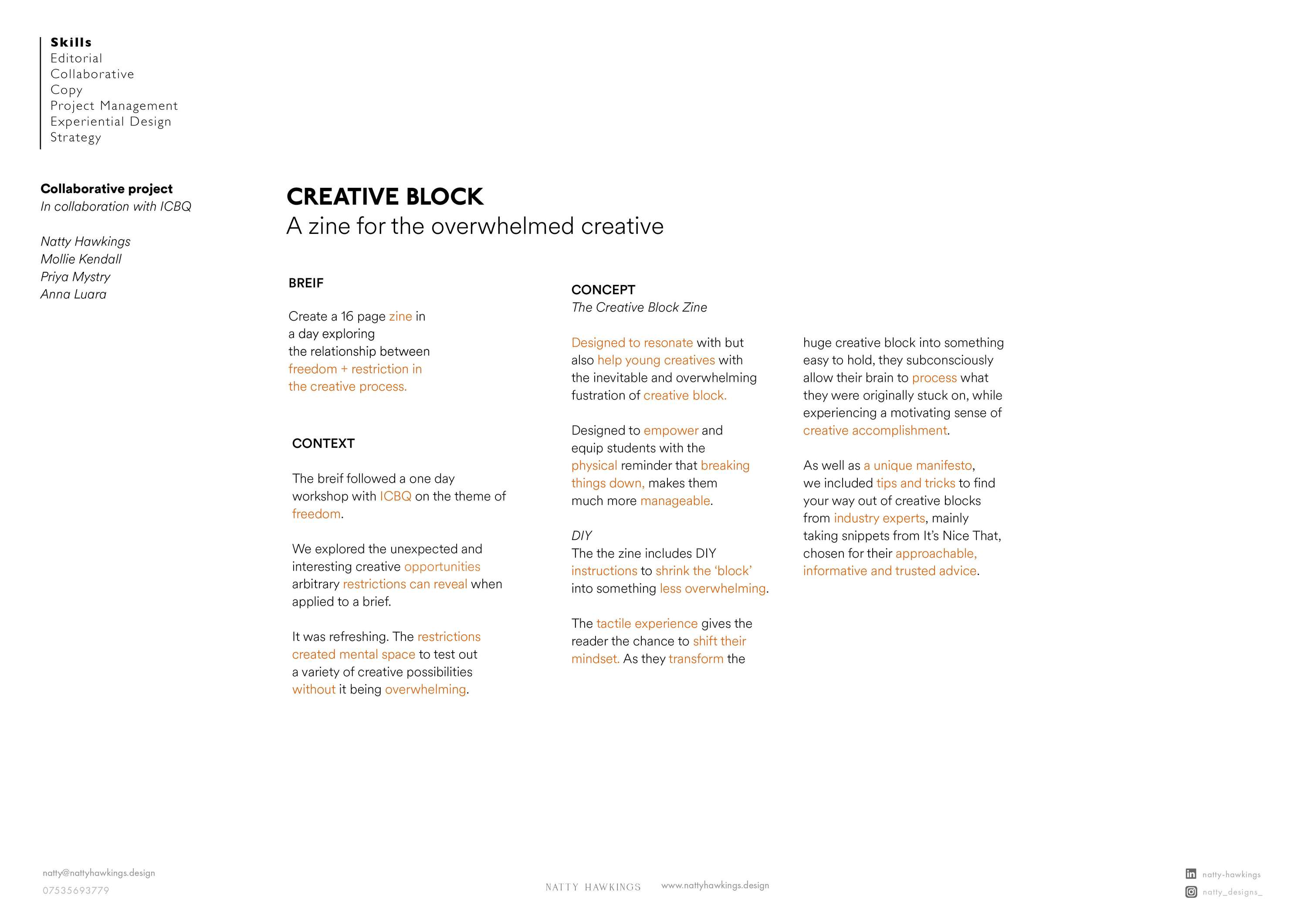 Creative Block by Natty Hawkings