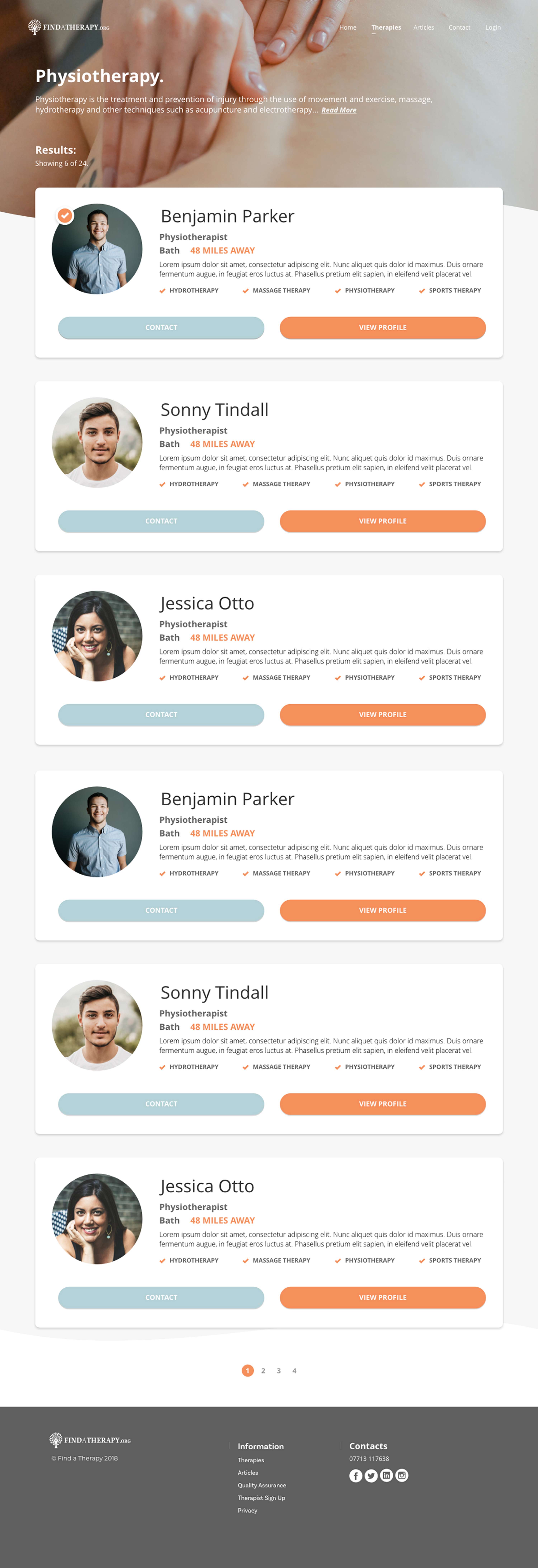Find A Therapy - Web Design by Jake Hicks