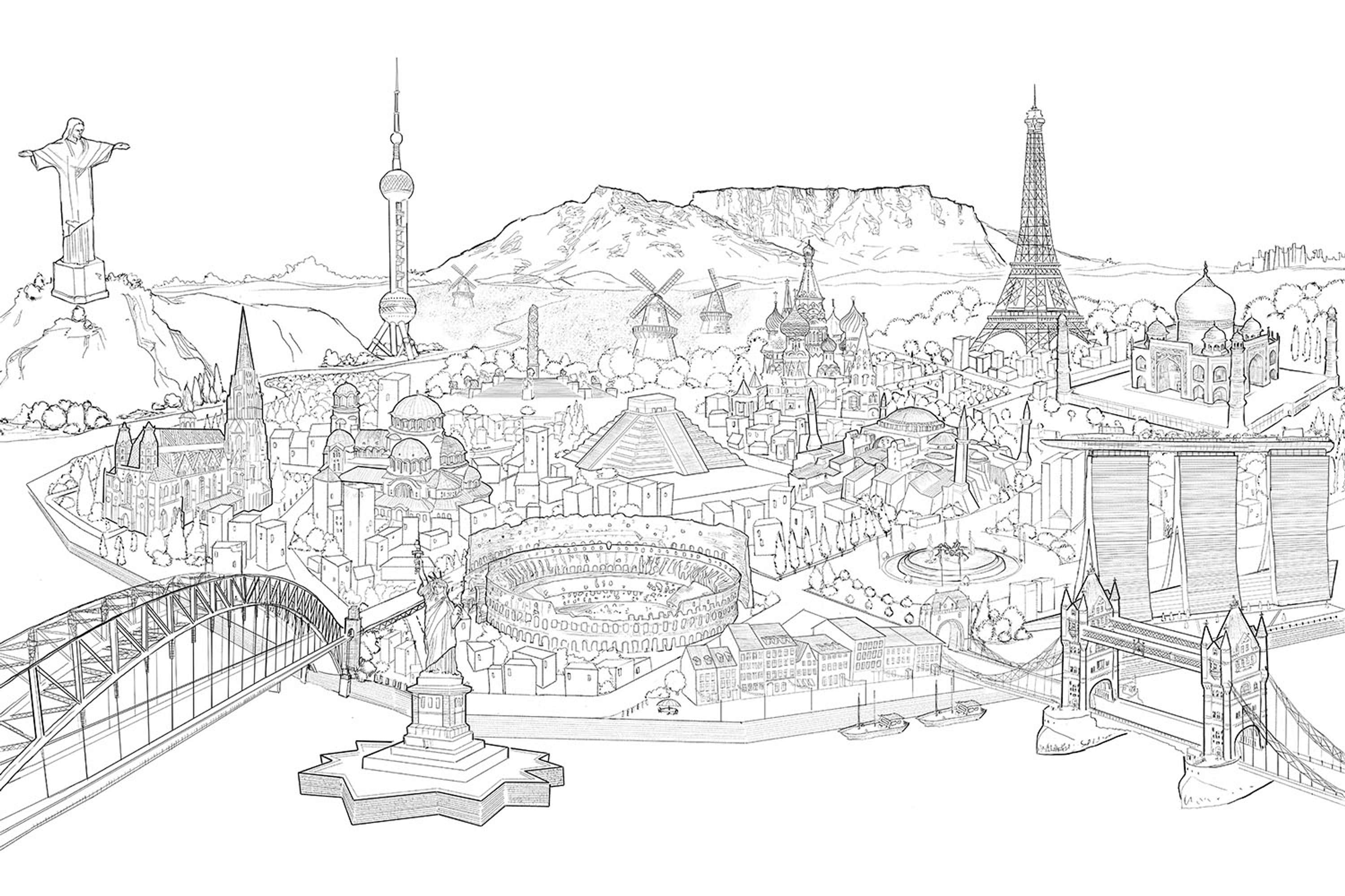 Experian world landmark projection by Shaun Campbell