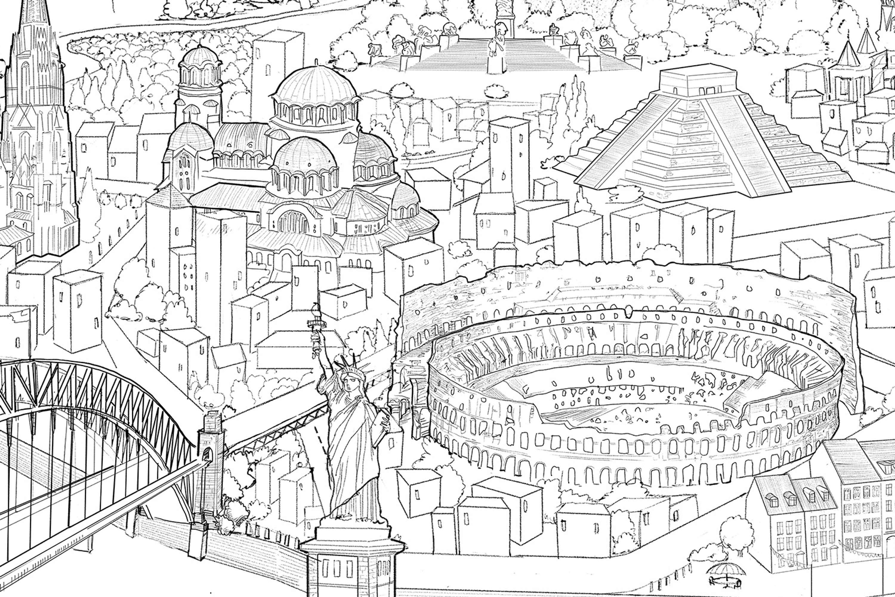 Experian world landmark projection by Shaun Campbell
