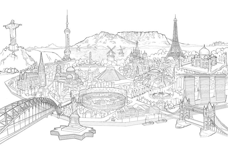 Experian world landmark projection by Shaun Campbell