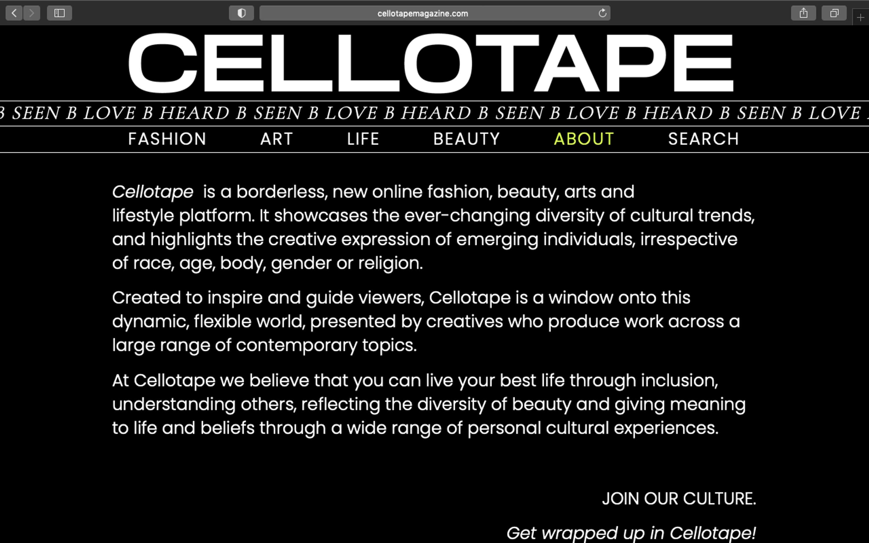 Cellotape Magazine – Visual identity and Website (2020) by Rudy de Souza