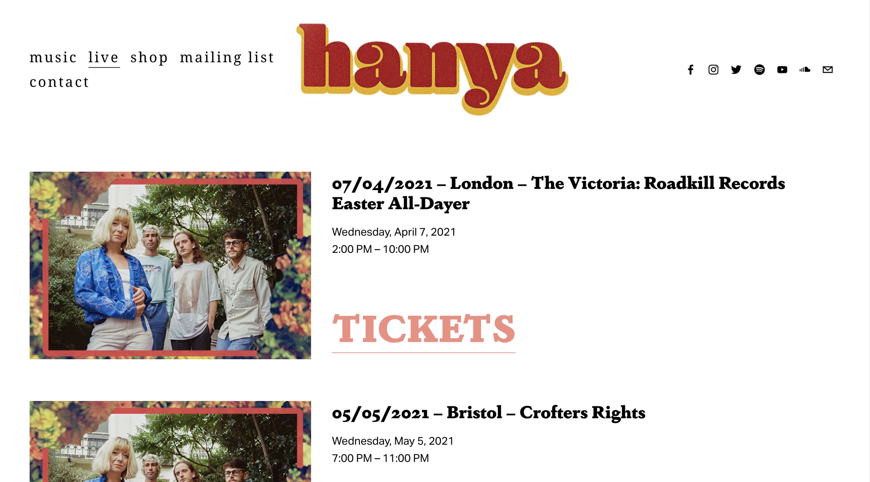 HANYA - Website Design by HEATHER SHERET