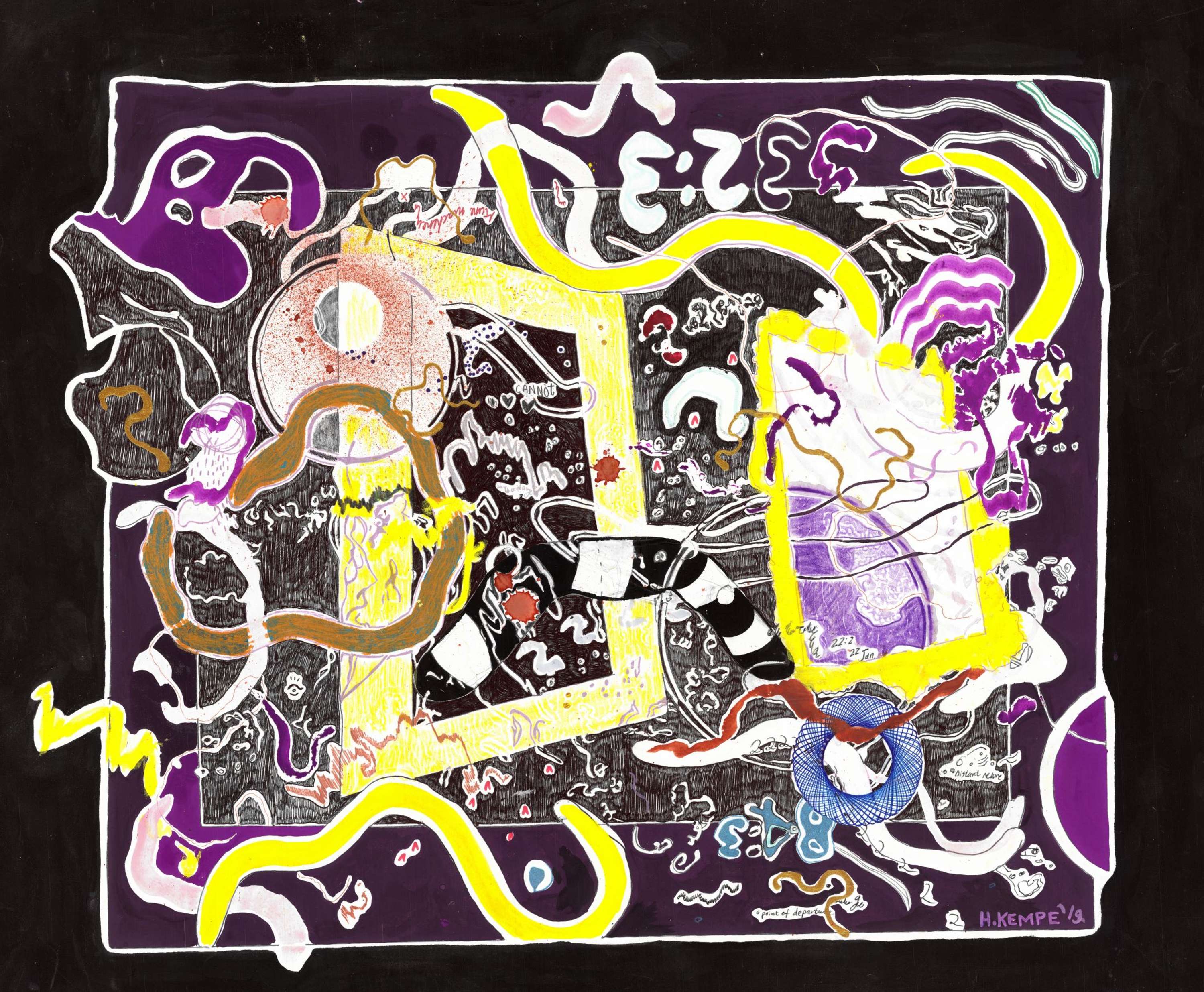 Painting Exploration of Colour and Mark by Hannah Kempe