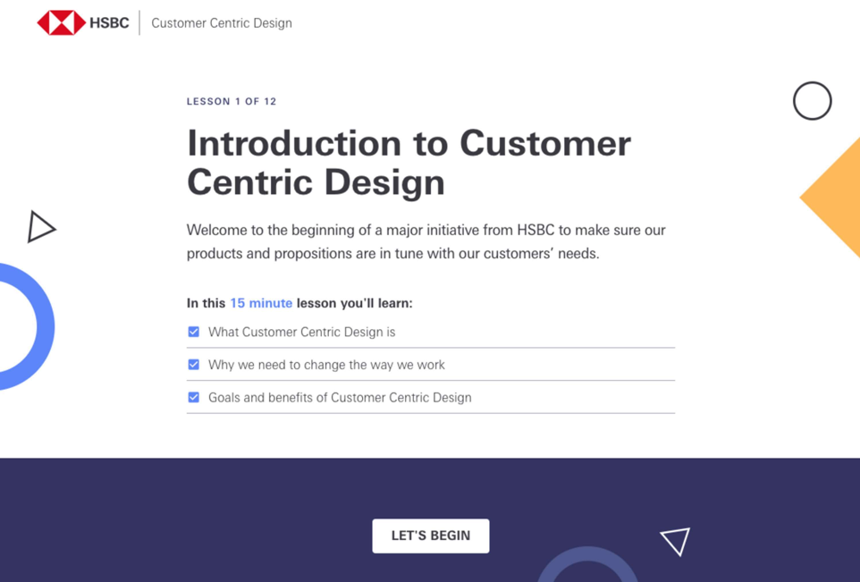 HSBC e-learning platform by Anna-Marie Crowhurst