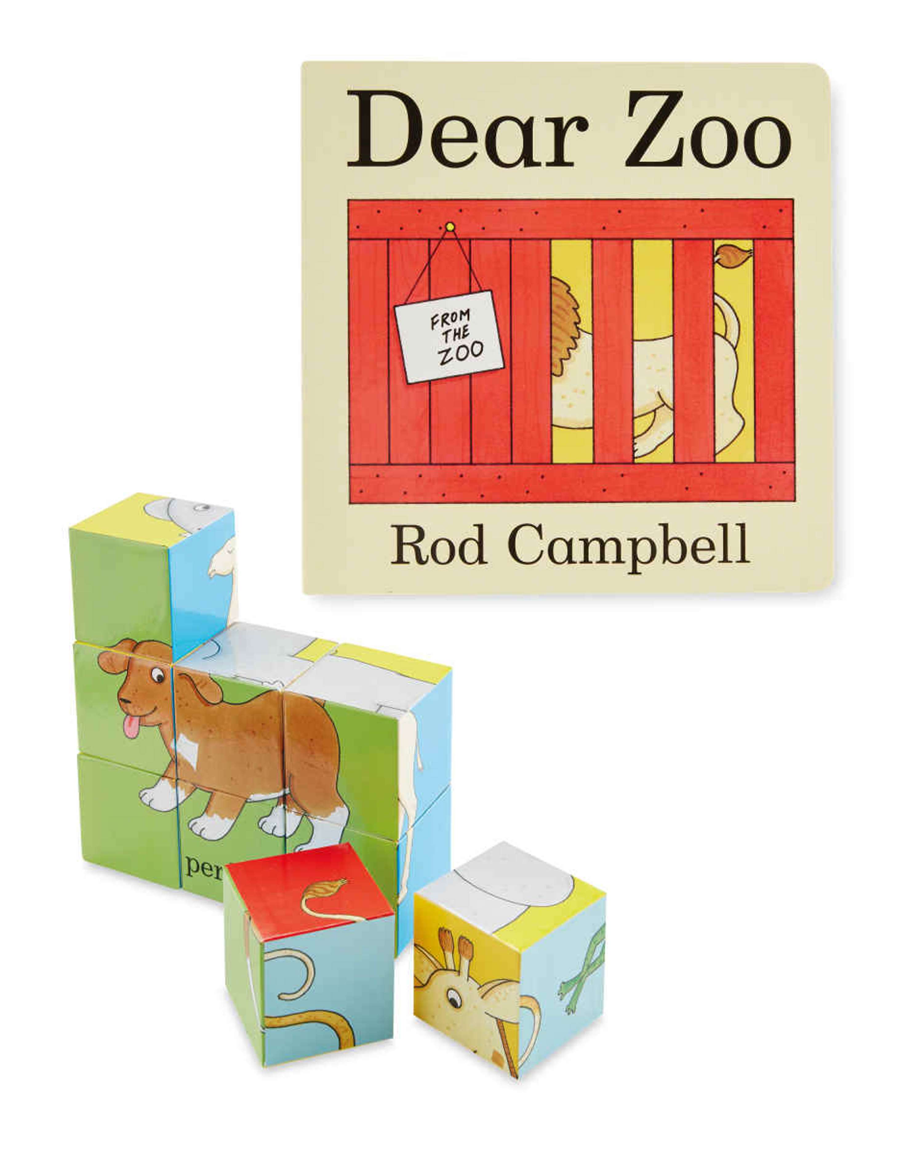Dear Zoo book and puzzle blocks for Aldi by Joni Lewis