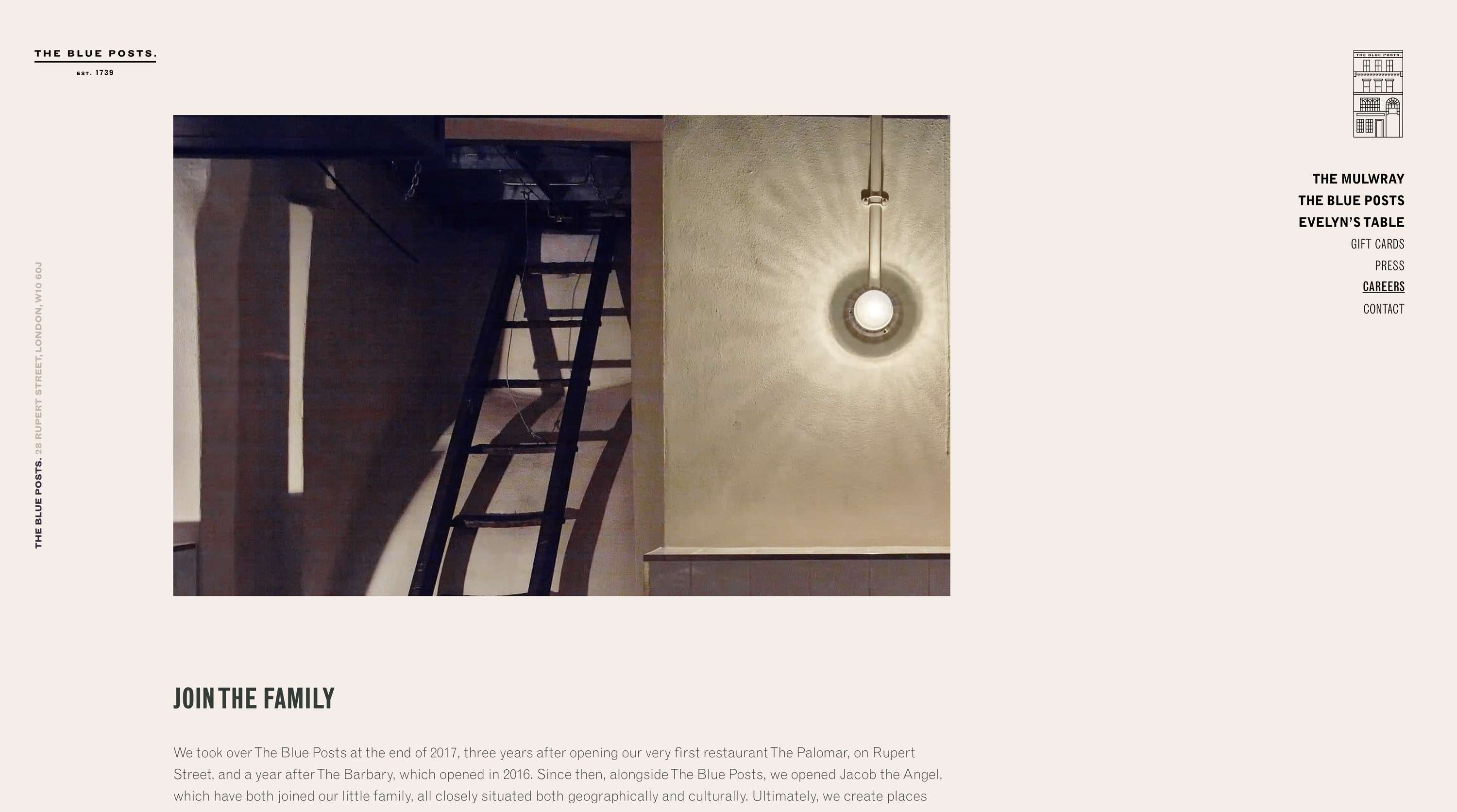 The Blue Posts - Website Development Project by Lattimore and Friends