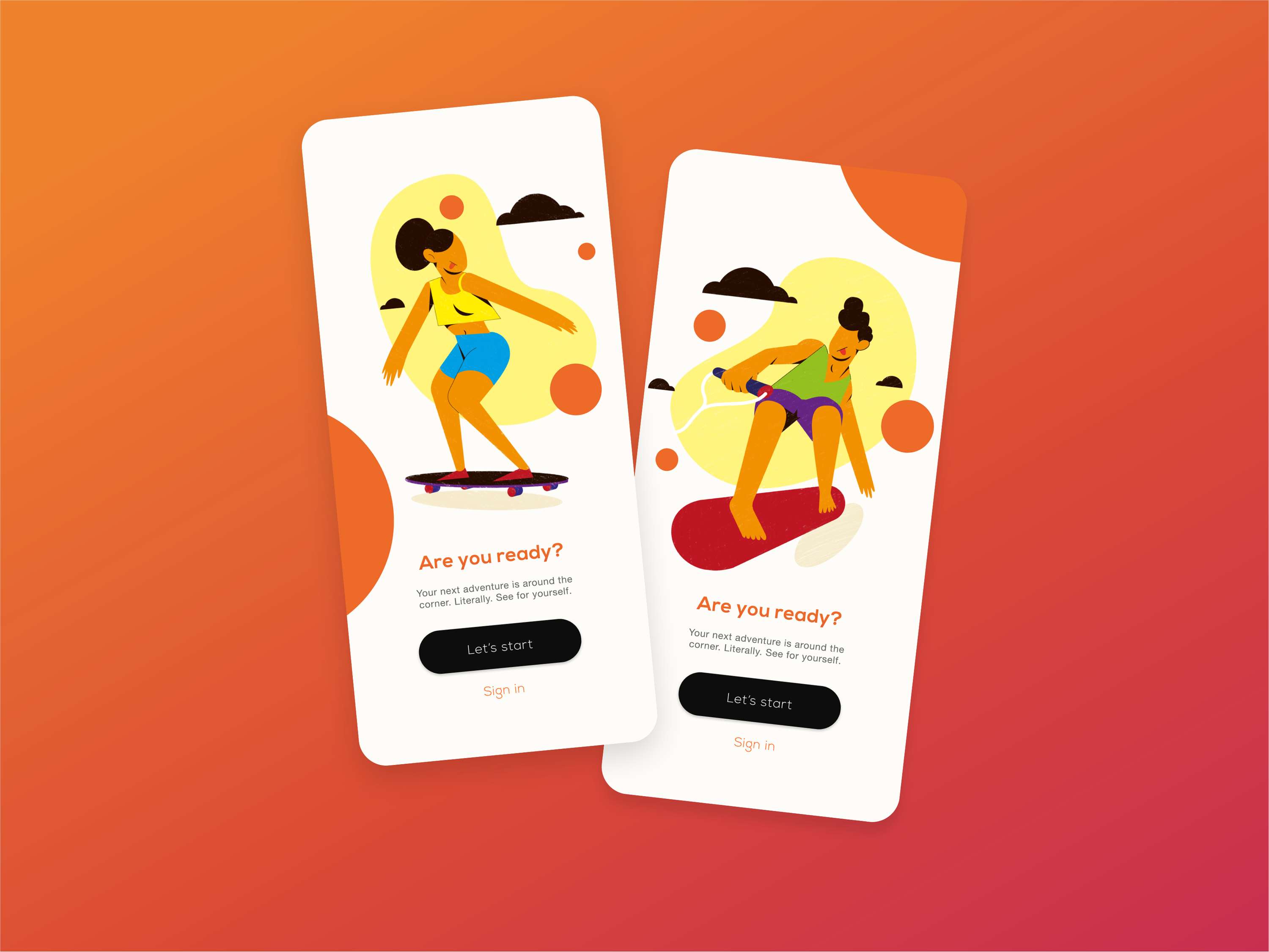 Mobile App - Onboarding Illustrations by Wojtek Peresada