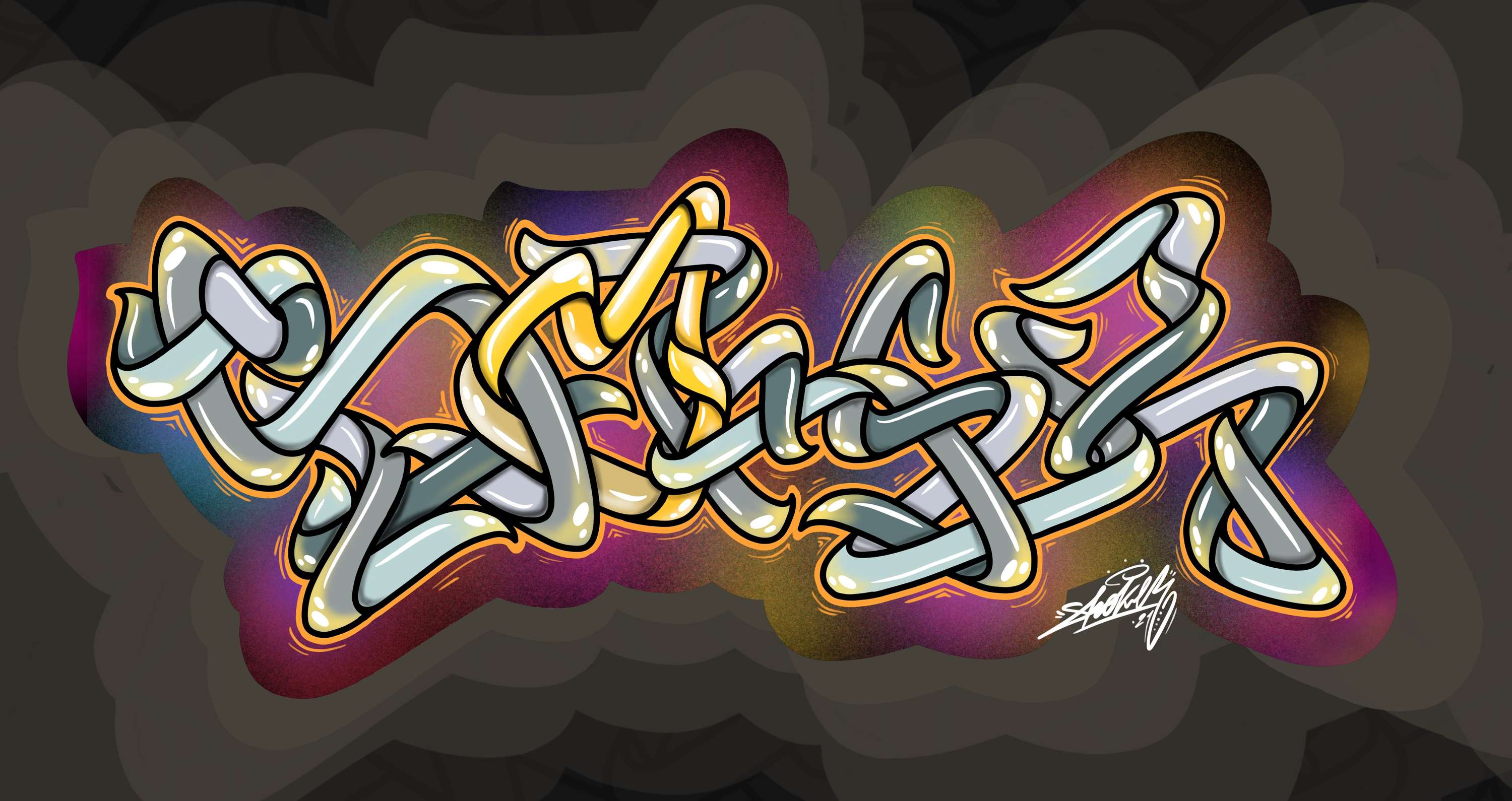 Digital artwork mix graffiti by Vladimir Kovalchuk