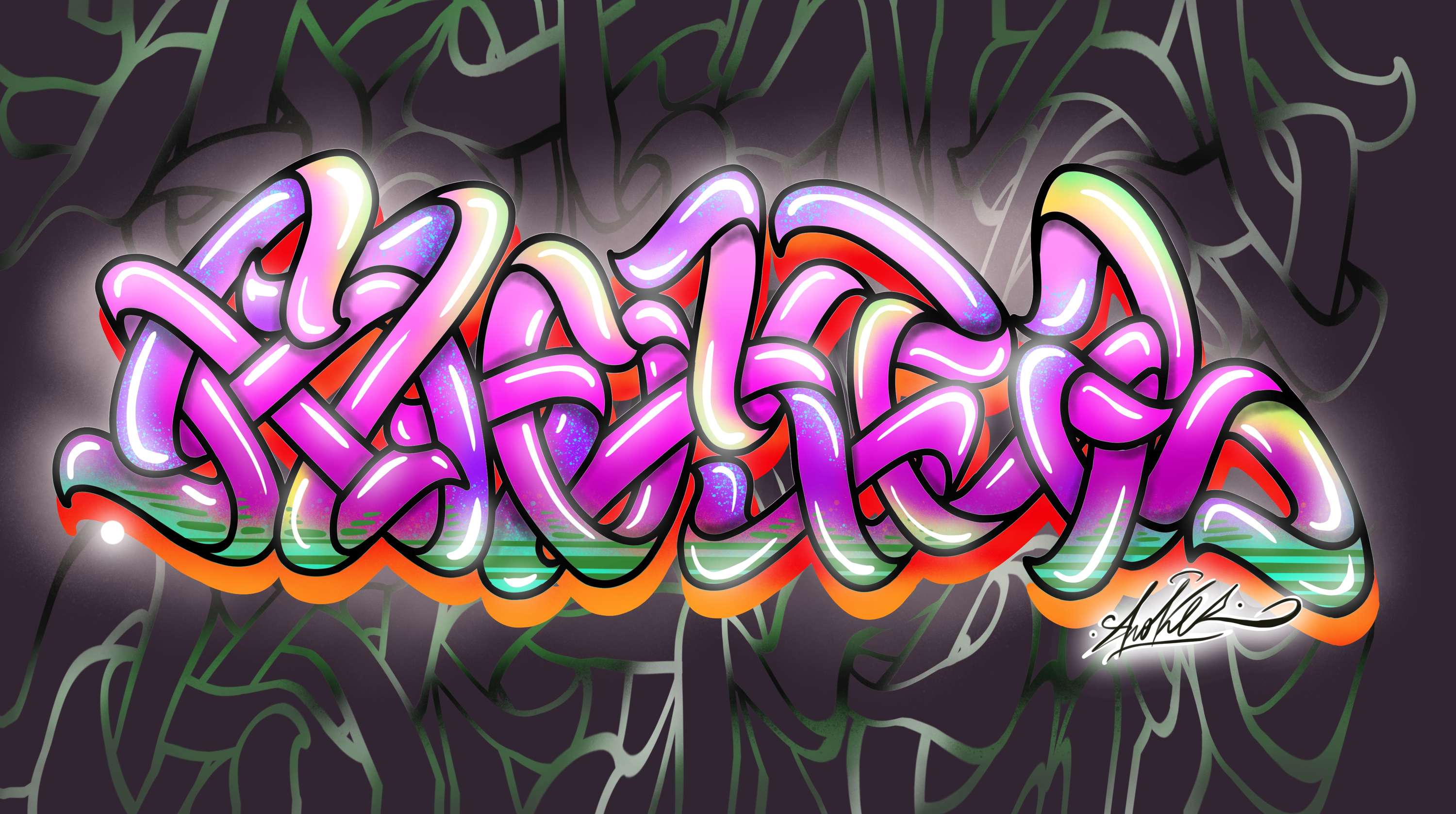 Digital artwork mix graffiti by Vladimir Kovalchuk