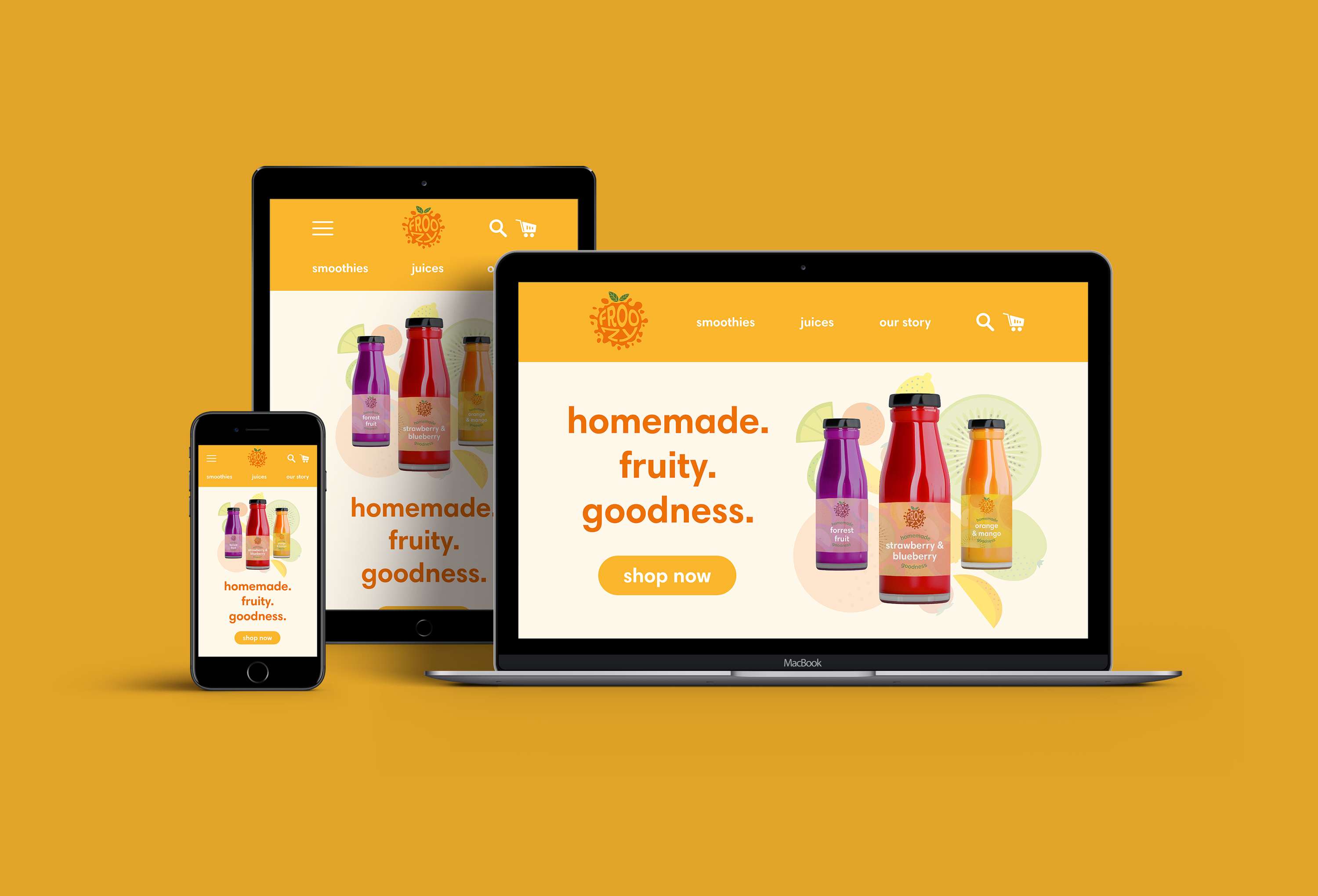 Froozy Smoothie and Juice Brand Identity by Terry Coleman