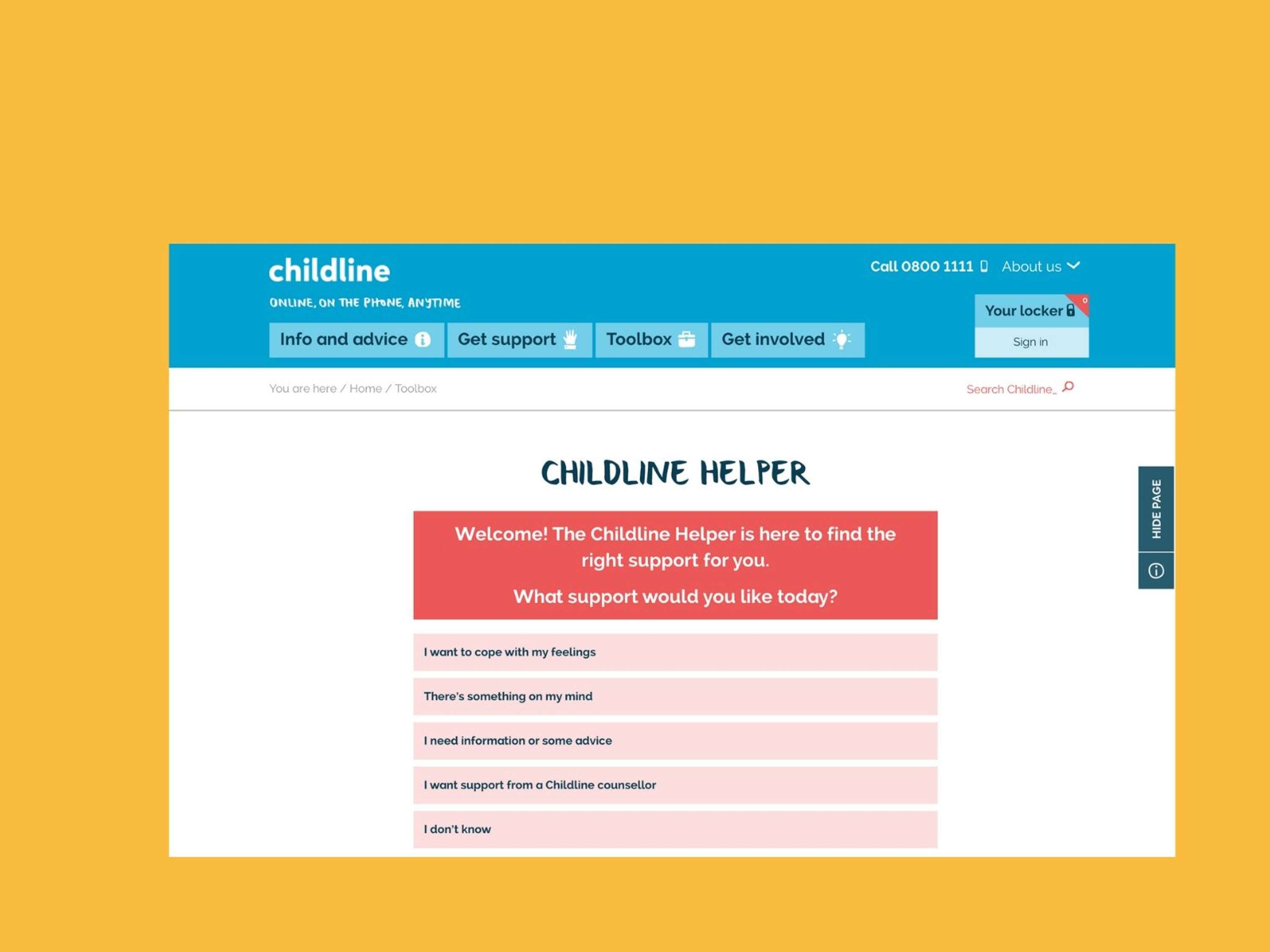 Childline quiz components by Joe Sutherland