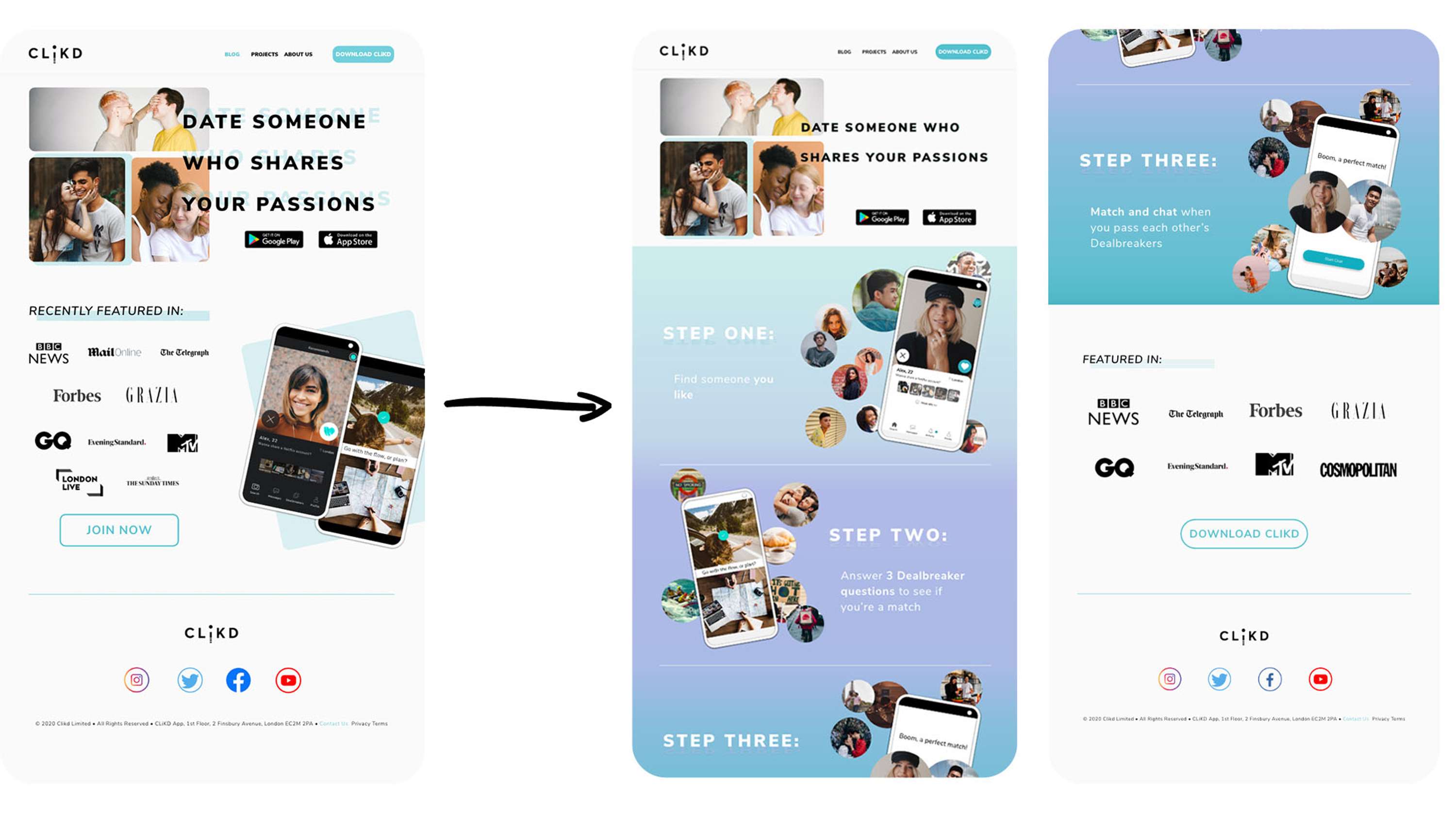 CLiKD Dating App | Branding Design by Jordan Enaboifo