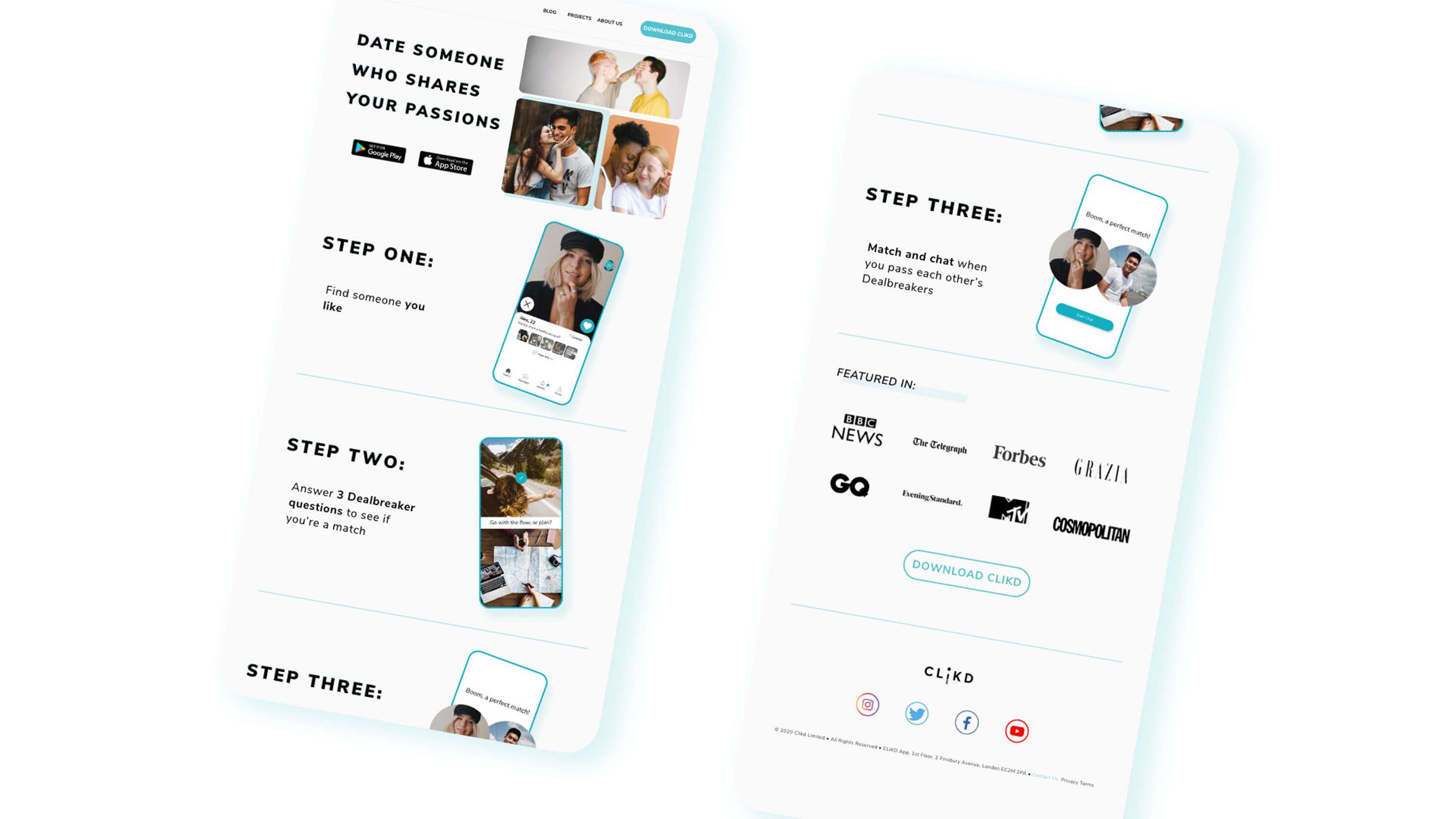 CLiKD Dating App | Branding Design by Jordan Enaboifo