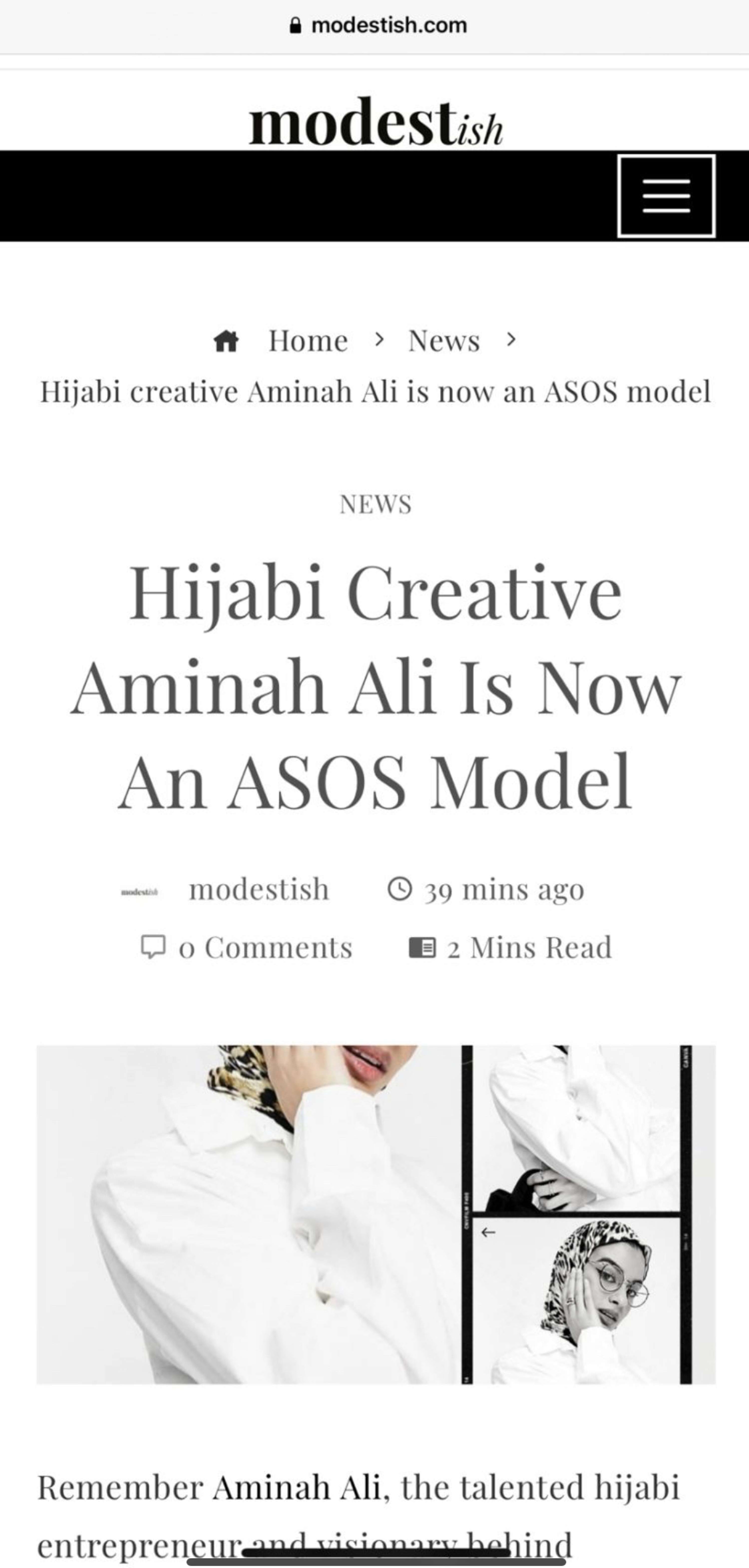 Feature on ASOS by Aminah Ali