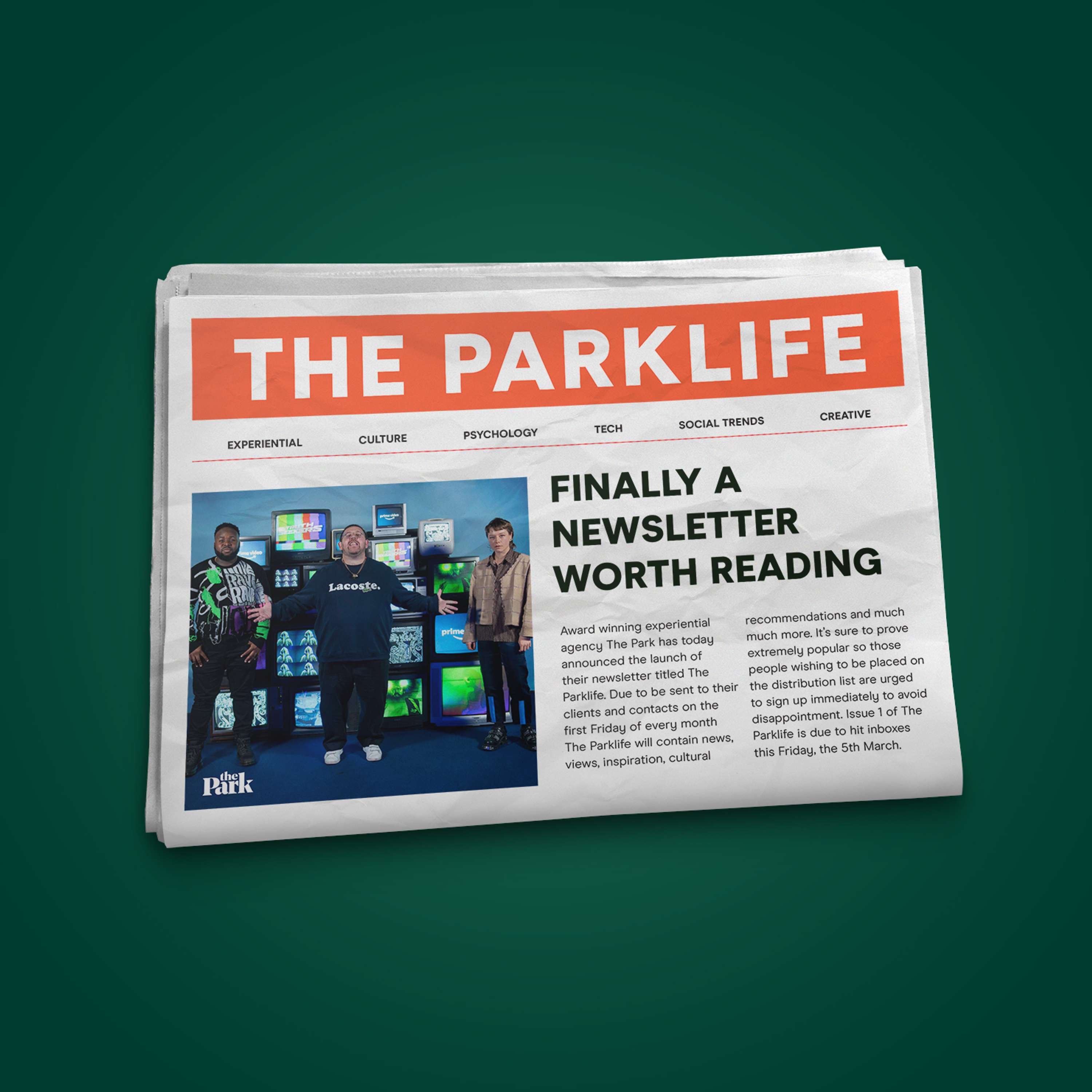 FINALLY A NEWSLETTER WORTH READING! by The Park
