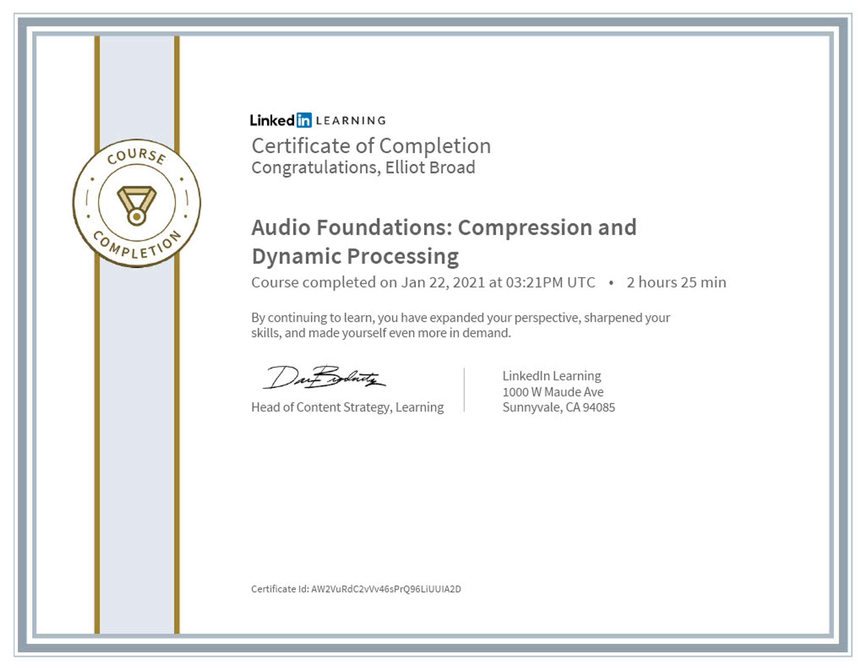 Audio Foundations: Compression and Dynamic Processing by Elliot Broad
