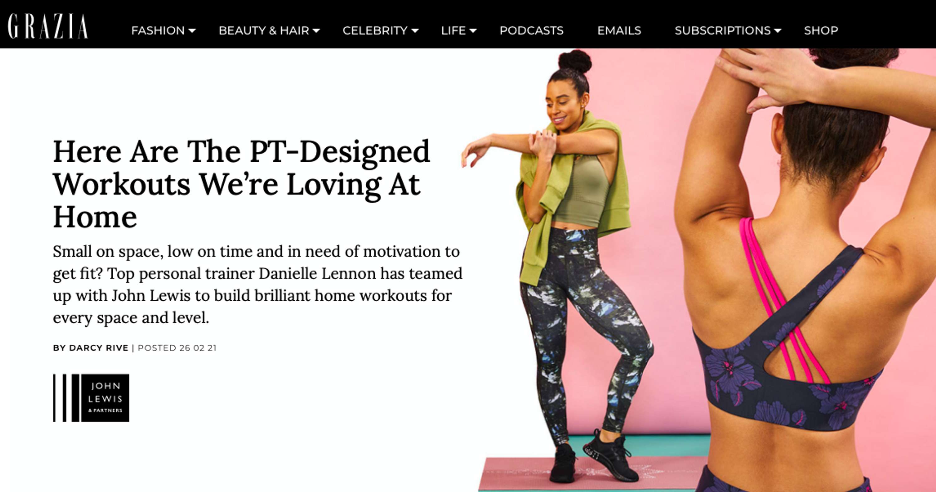 Wellness Branded Content with Grazia x John Lewis
