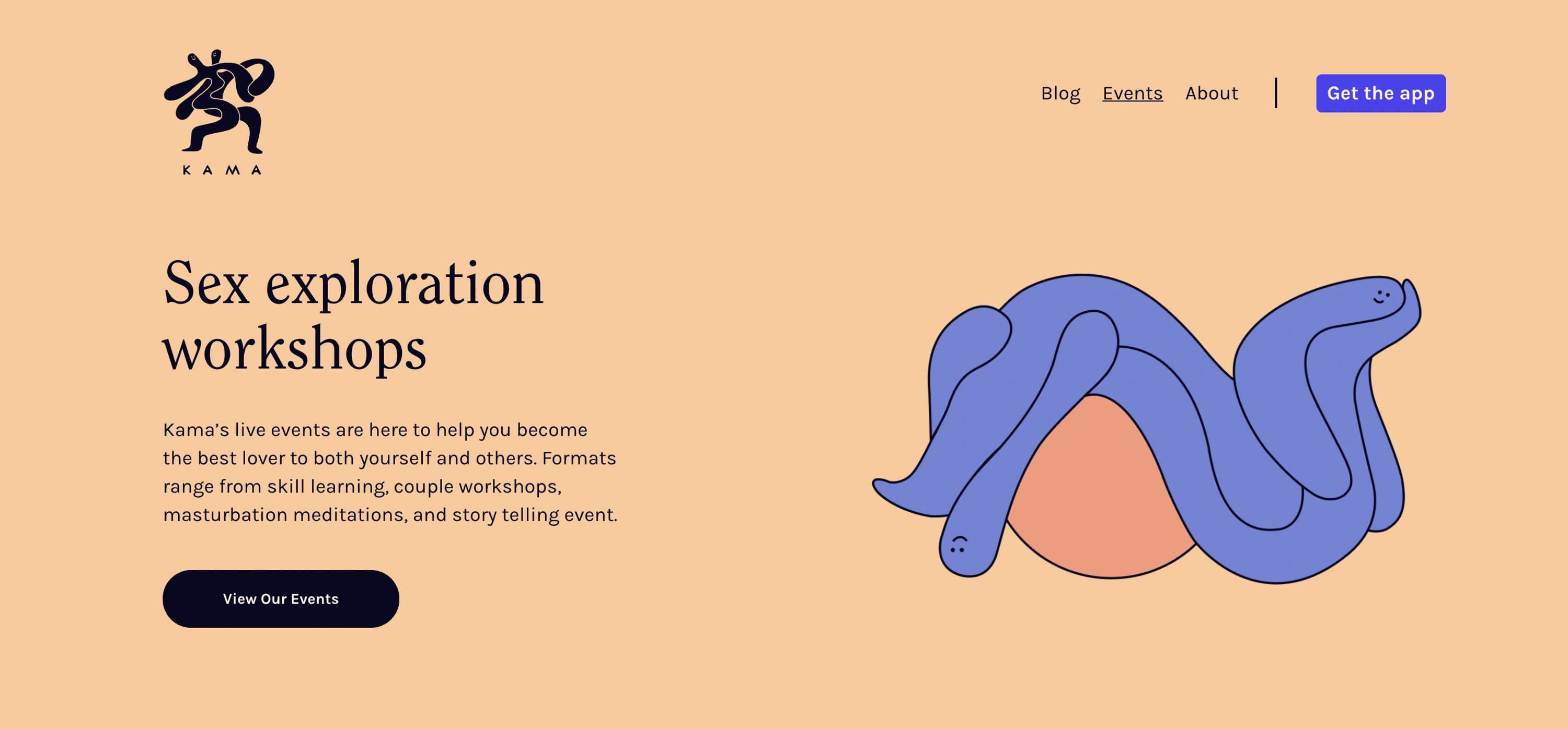 Live Events + Blog Pages on the Kama Website by Kama