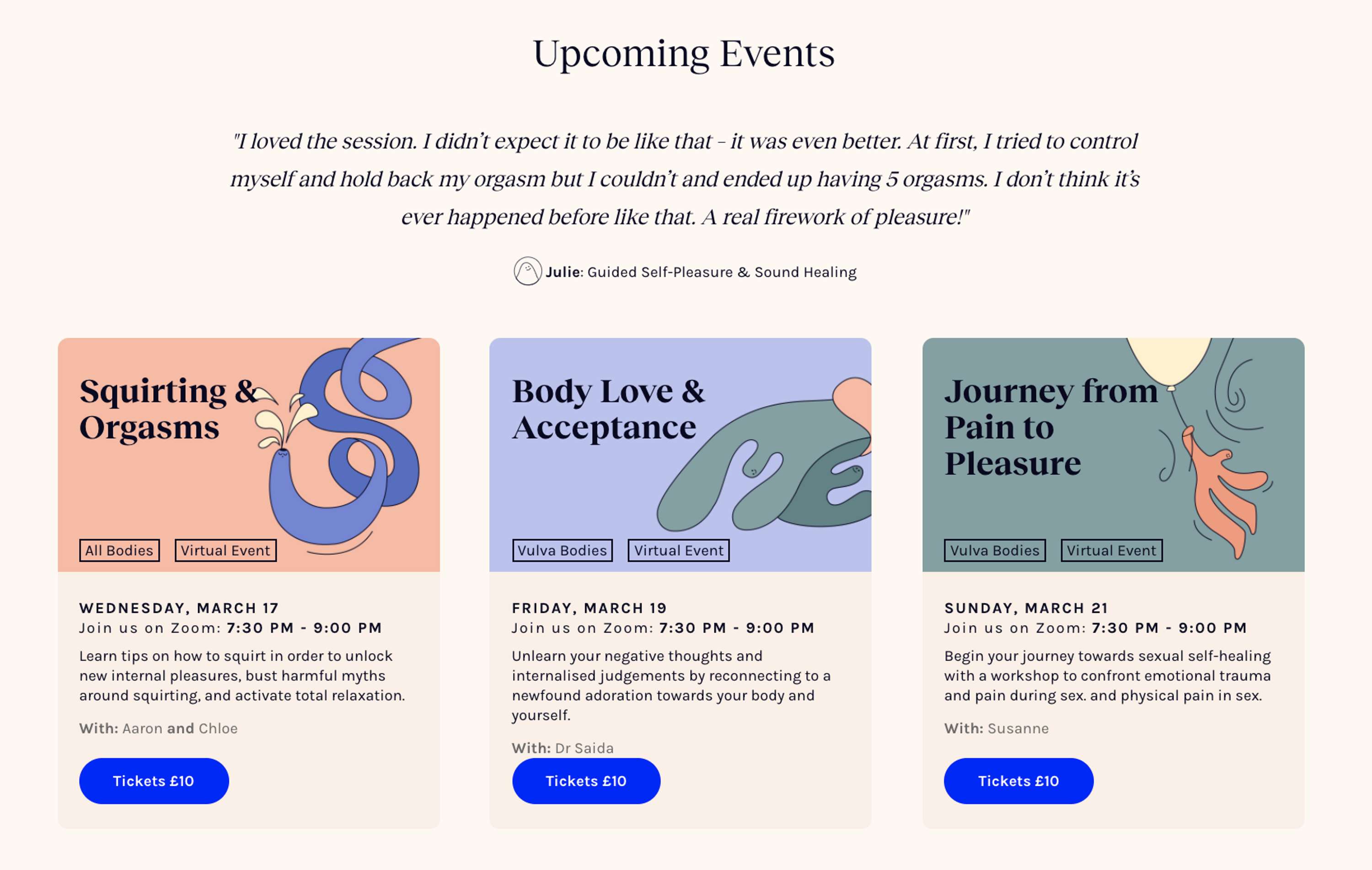 Live Events + Blog Pages on the Kama Website by Kama