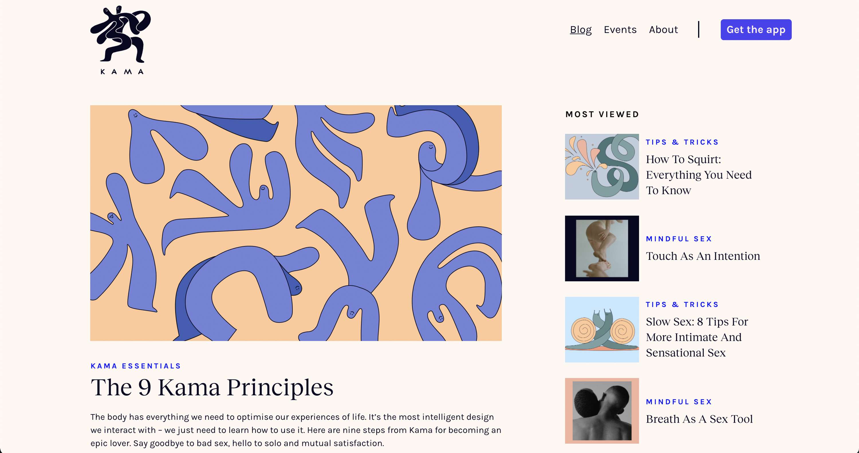 Live Events + Blog Pages on the Kama Website by Kama