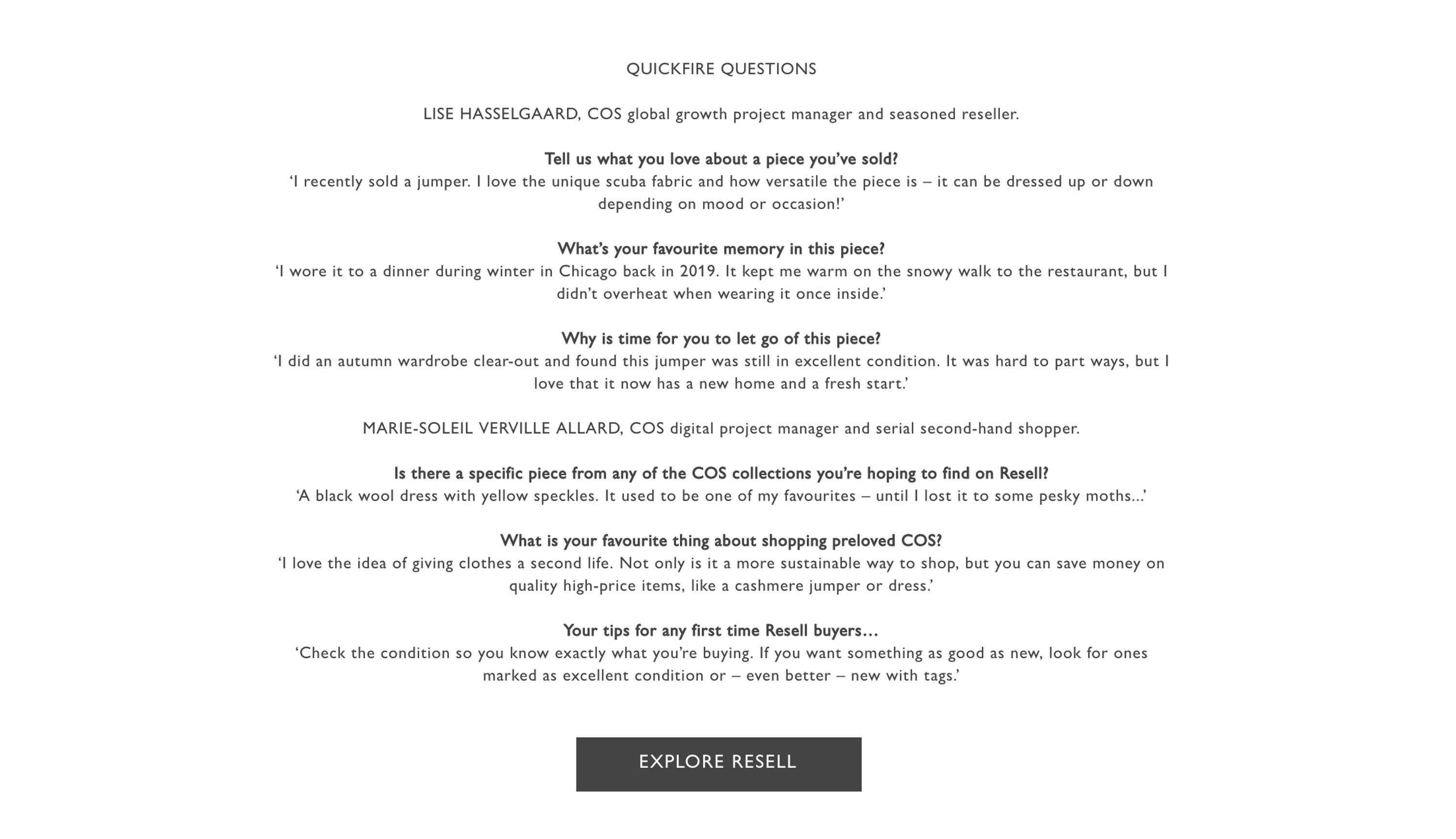 A feature for COS Magazine on Resell by Dean Robinson