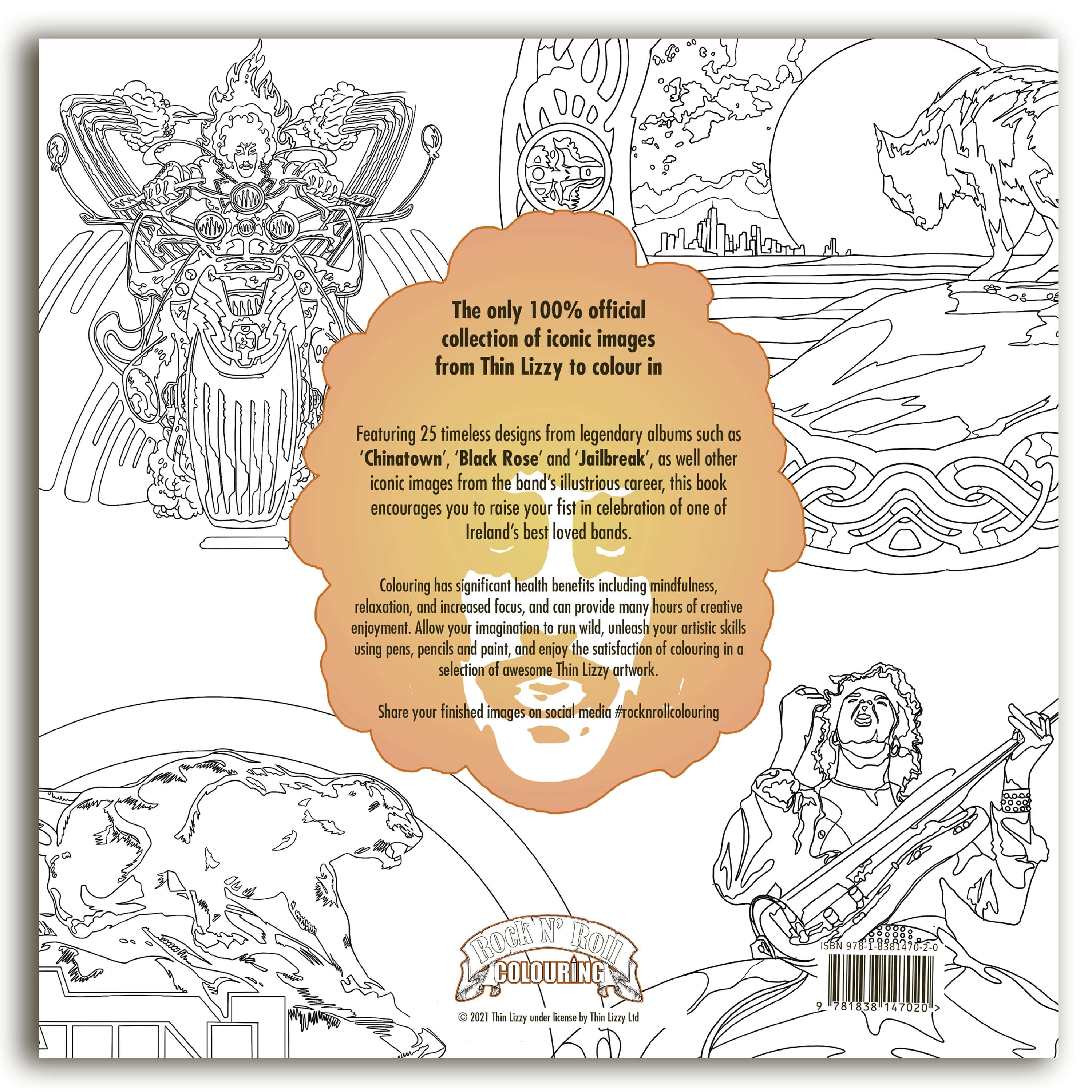 Official Thin Lizzy Adult Colouring book by Mark Leary