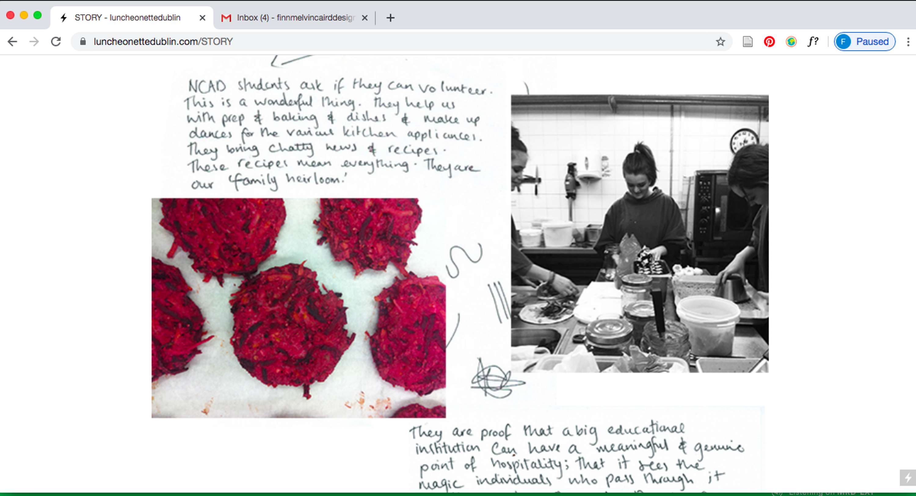 Luncheonette web design by Finn Melvin Caird