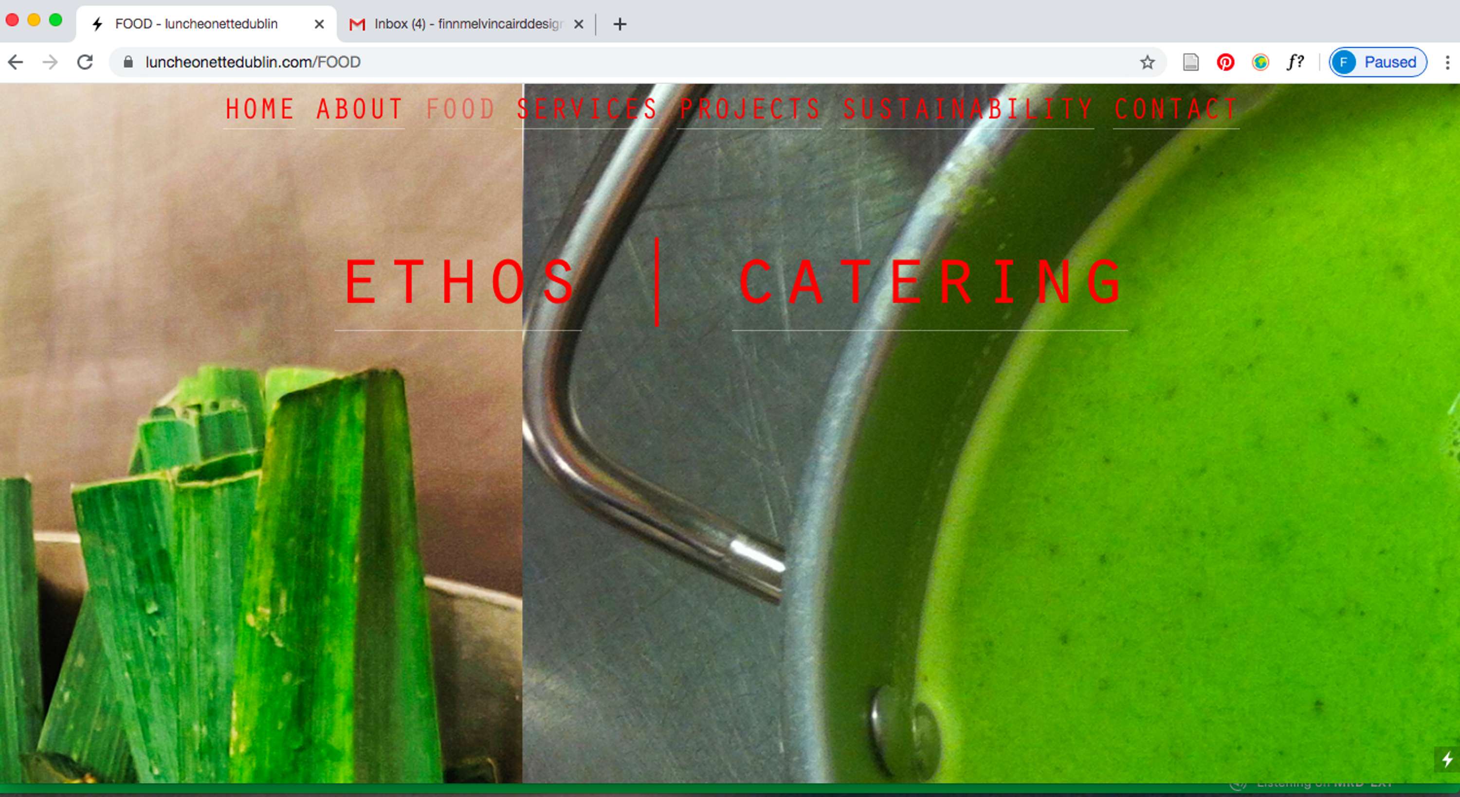 Luncheonette web design by Finn Melvin Caird