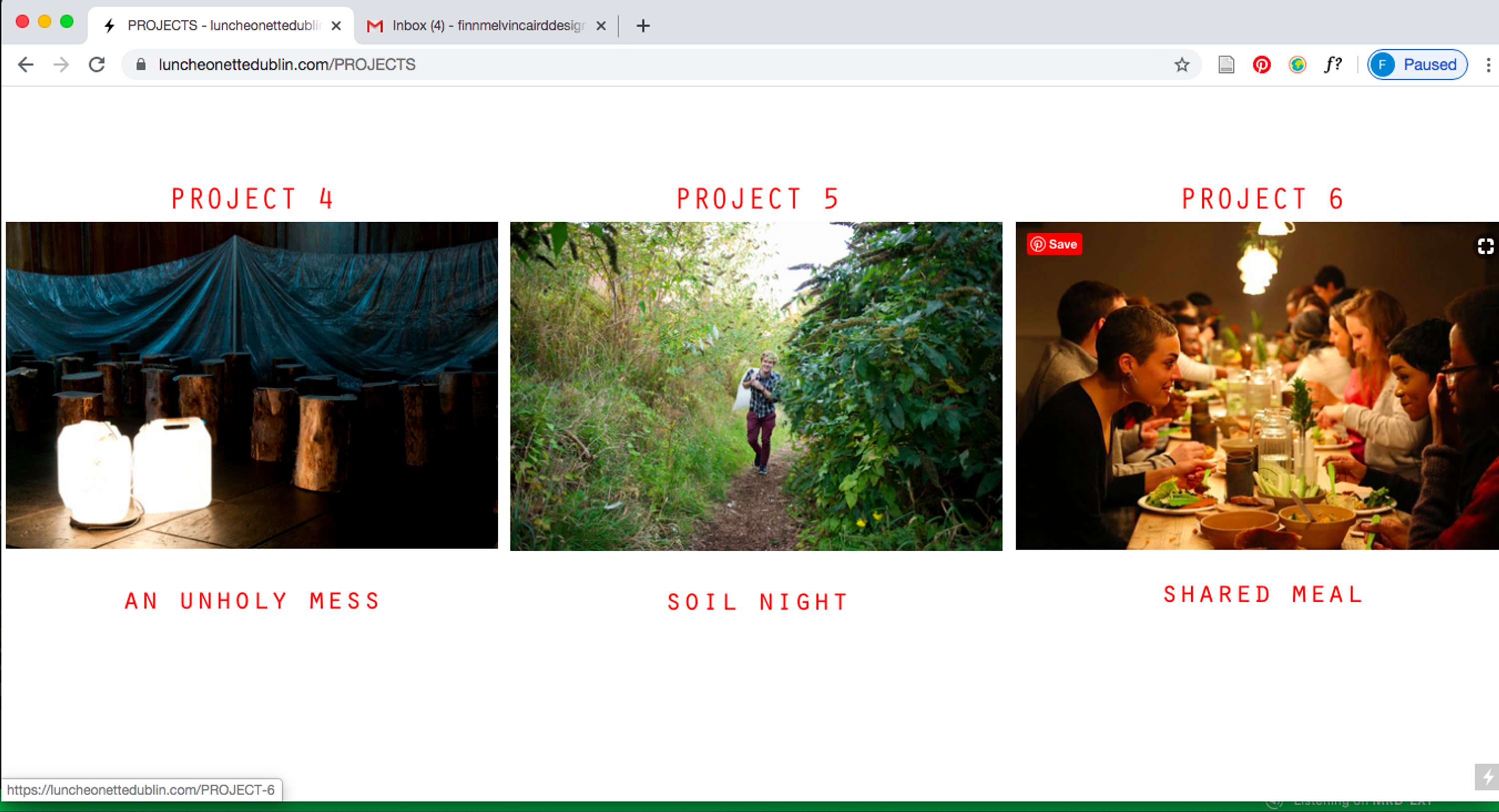 Luncheonette web design by Finn Melvin Caird