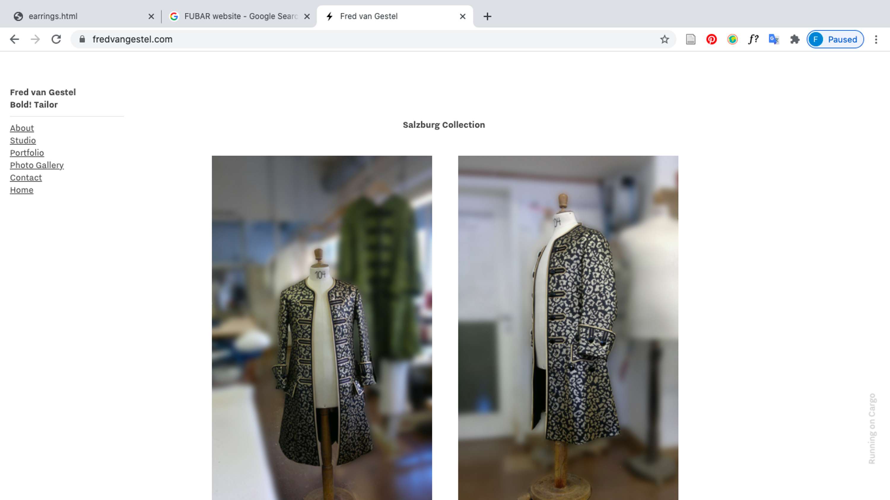 Bold! Tailor website by Finn Melvin Caird