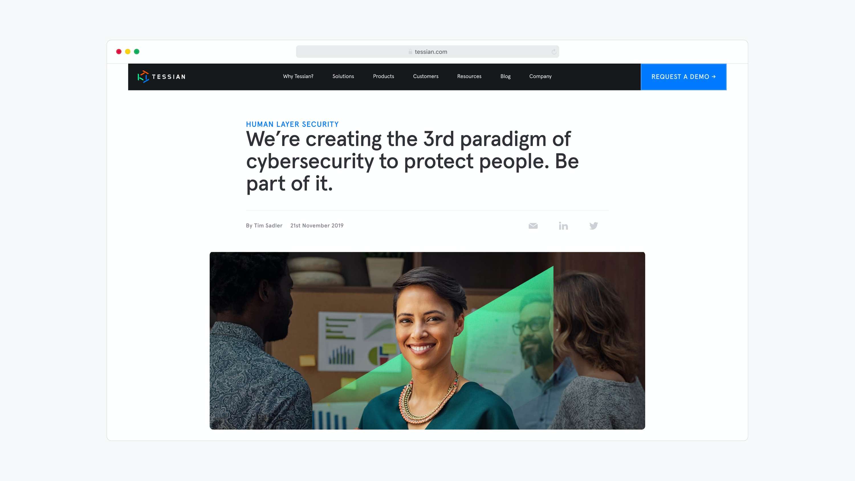 Tessian Website by Leon Brown