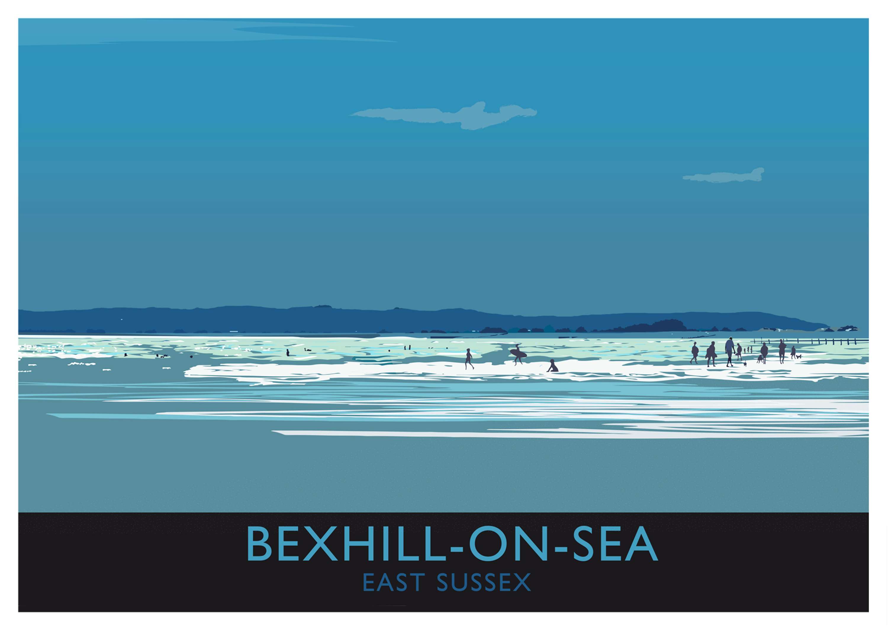 Bexhill Beach Print and Postcard 2021 by Jonathan Higham