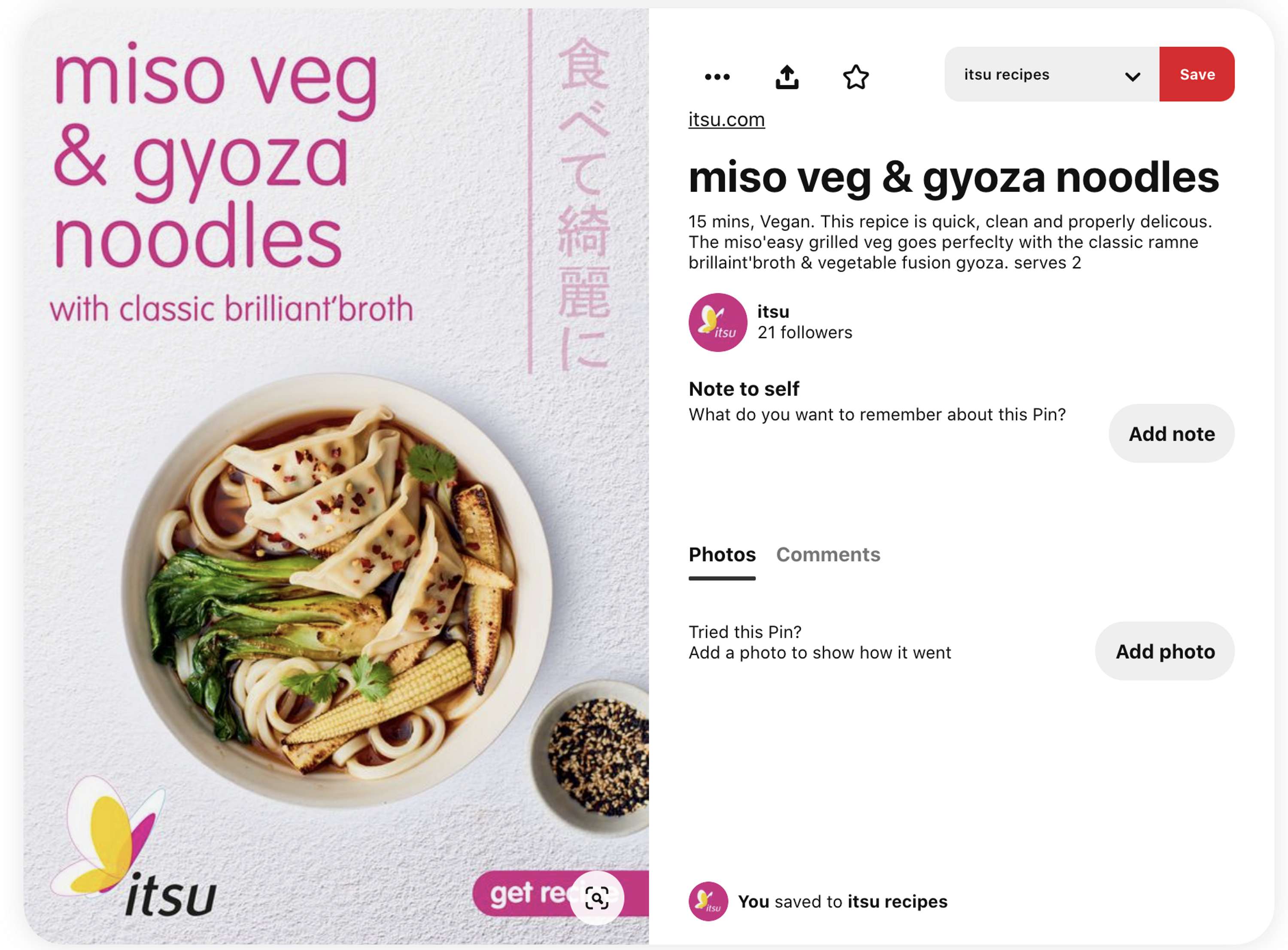 itsu Pinterest style design by Aisha Orme