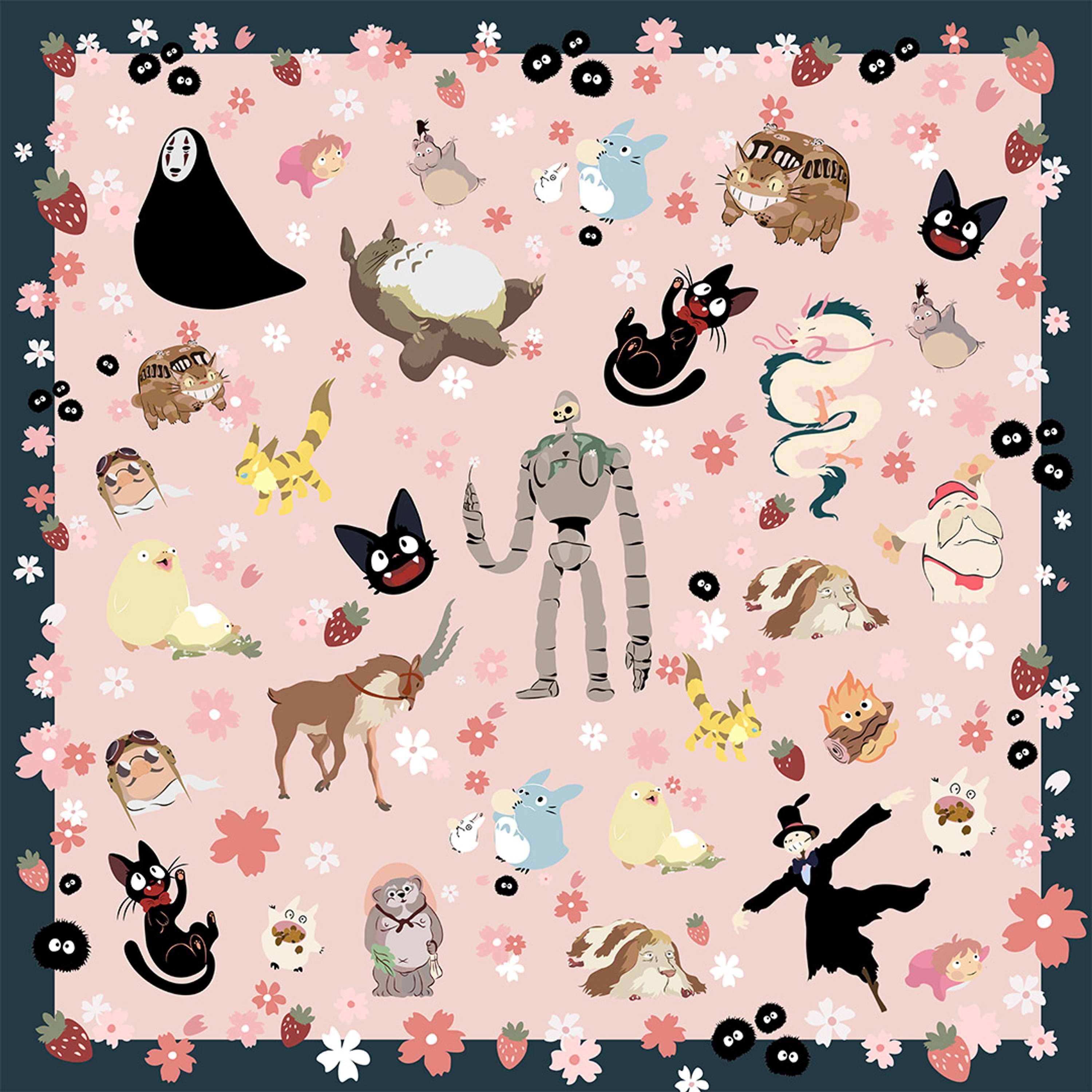 Studio Ghibli Print Textile Prints by Hanni Bowcutt